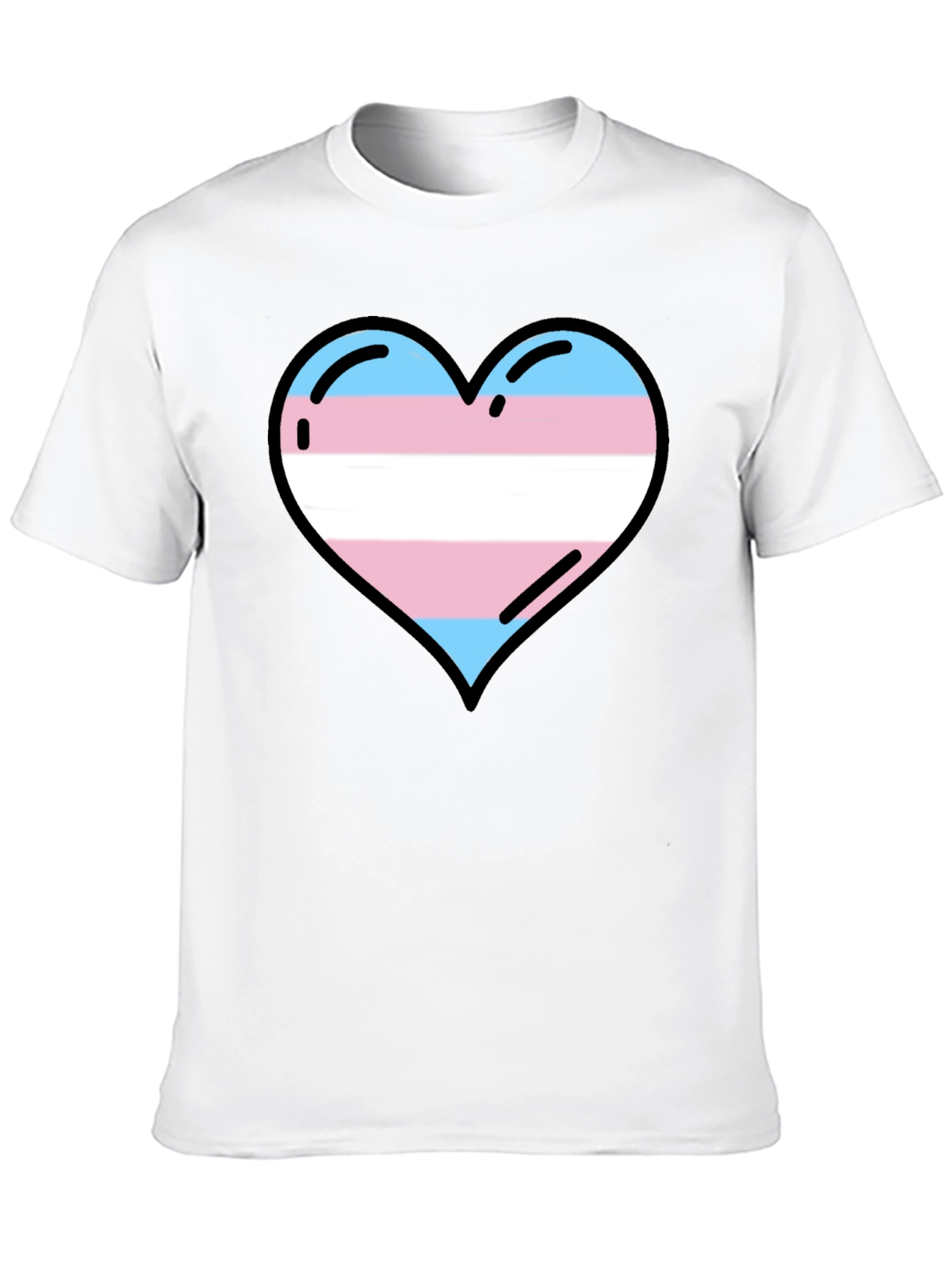 Transgender Pride Heart T-Shirt - Black