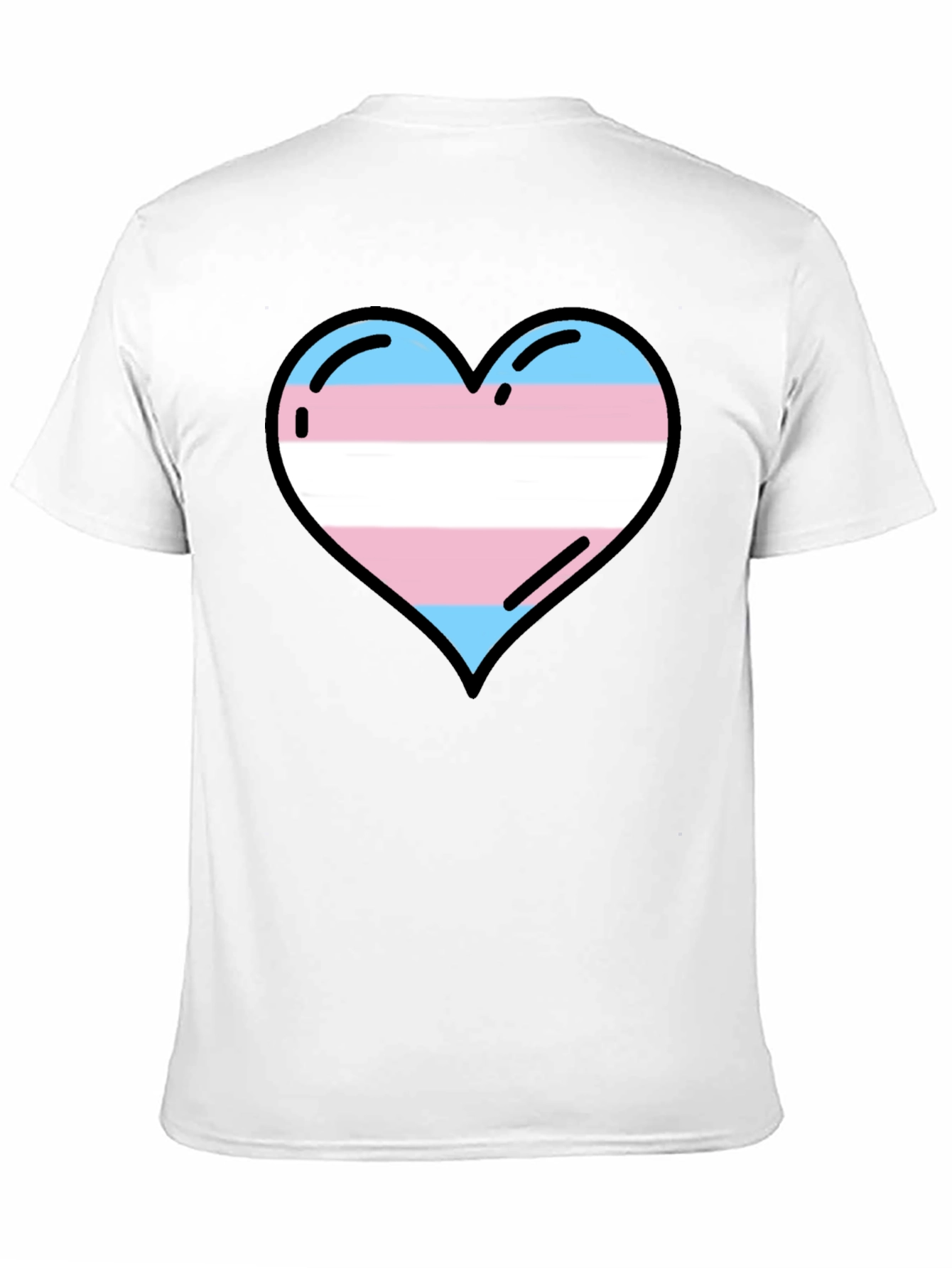 Transgender Pride Heart T-Shirt - Black