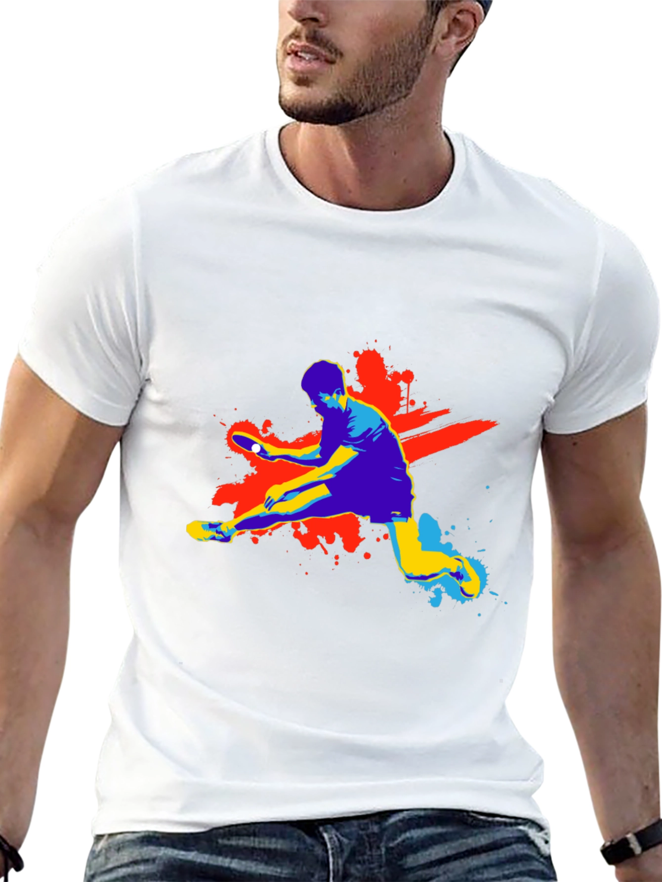 Ping Pong Graphic T-Shirt - Black Cotton Tee