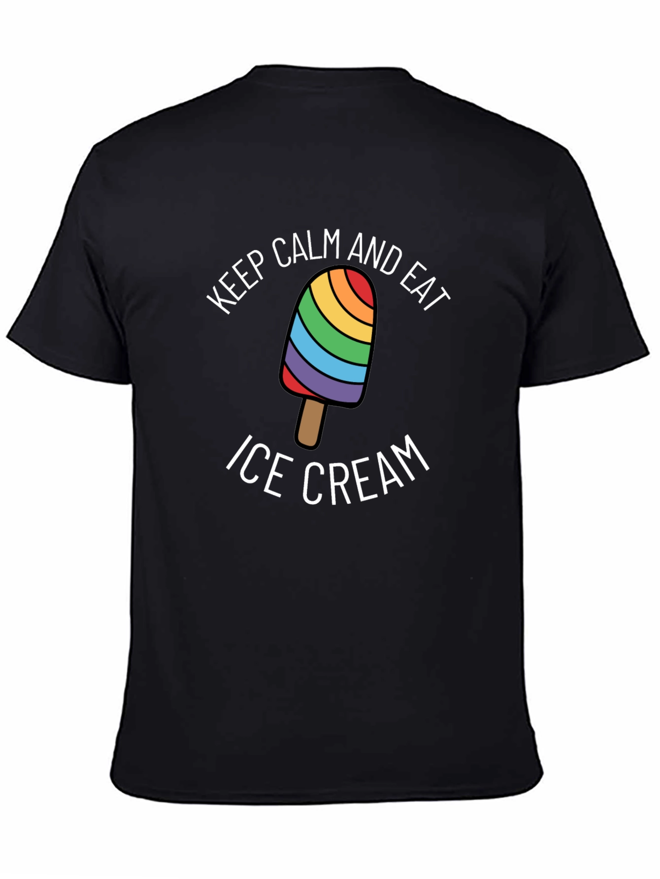 Keep Calm & Eat Ice Cream Rainbow Pride T-Shirt