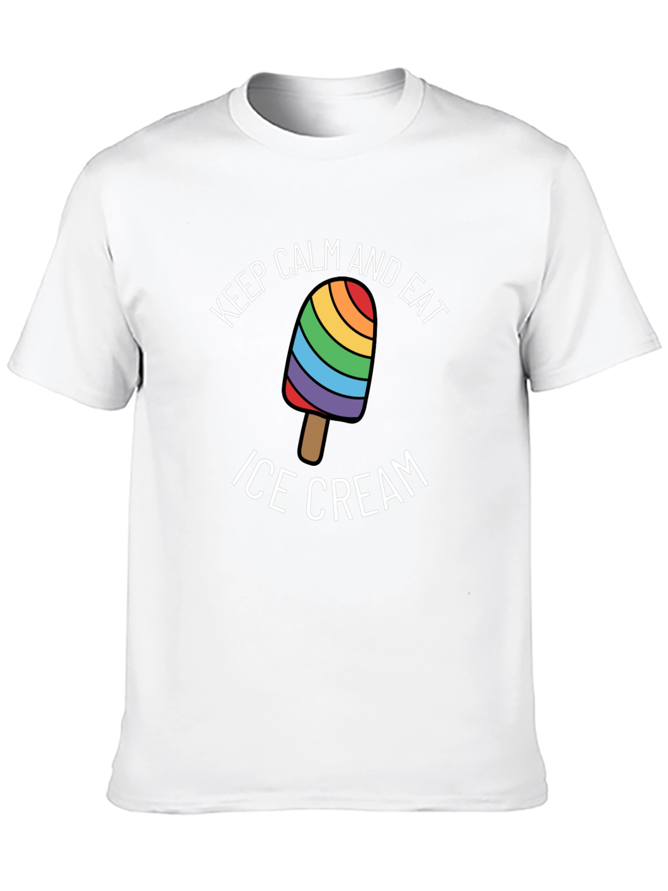 Keep Calm & Eat Ice Cream Rainbow Pride T-Shirt