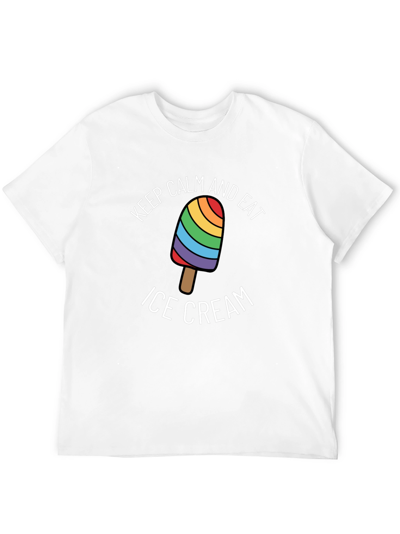 Keep Calm & Eat Ice Cream Rainbow Pride T-Shirt