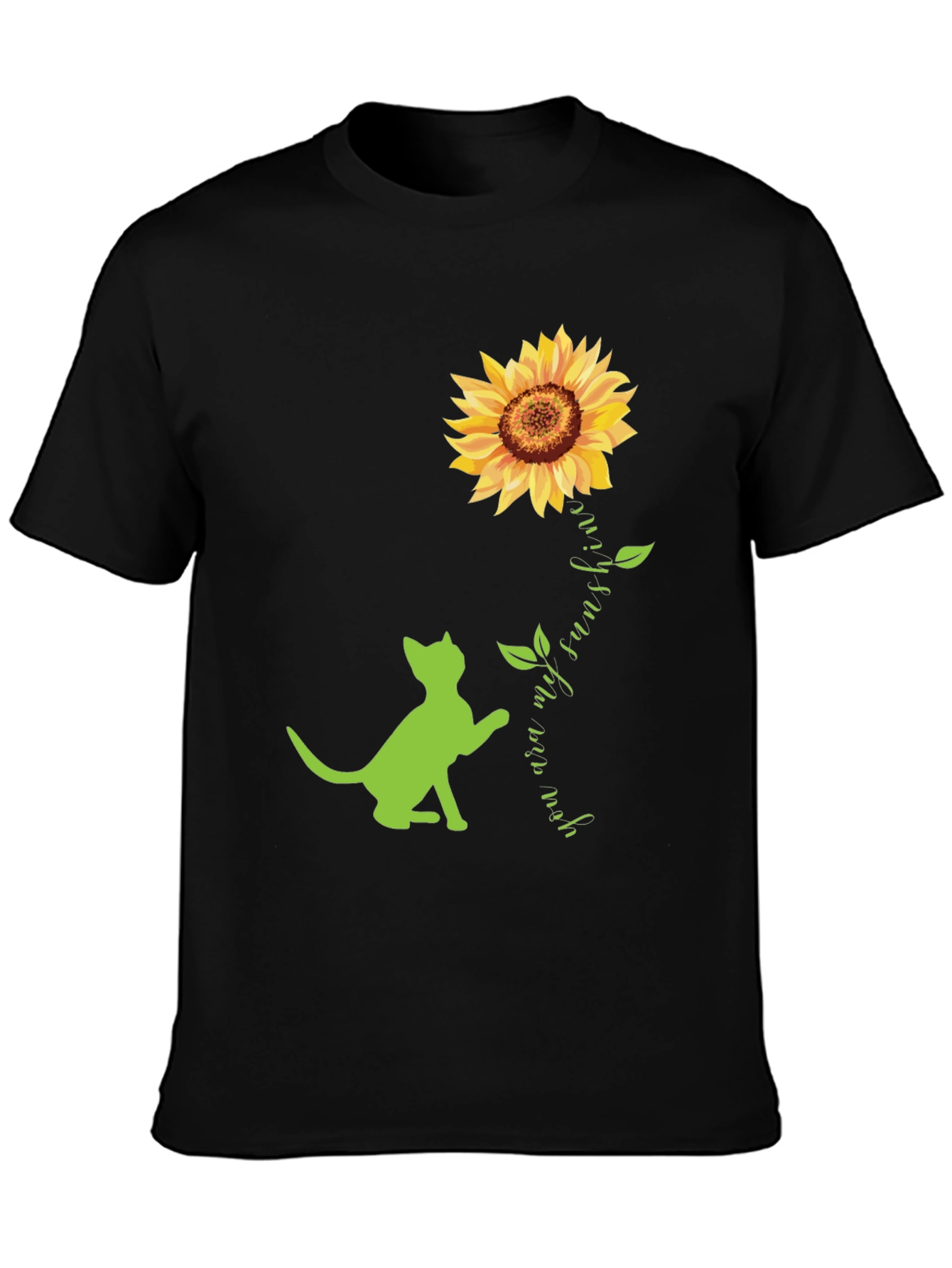 Cat and Sunflower Graphic Tee