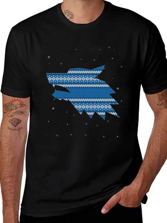 Wolf Knit Pattern T-Shirt - Winter Style Tee