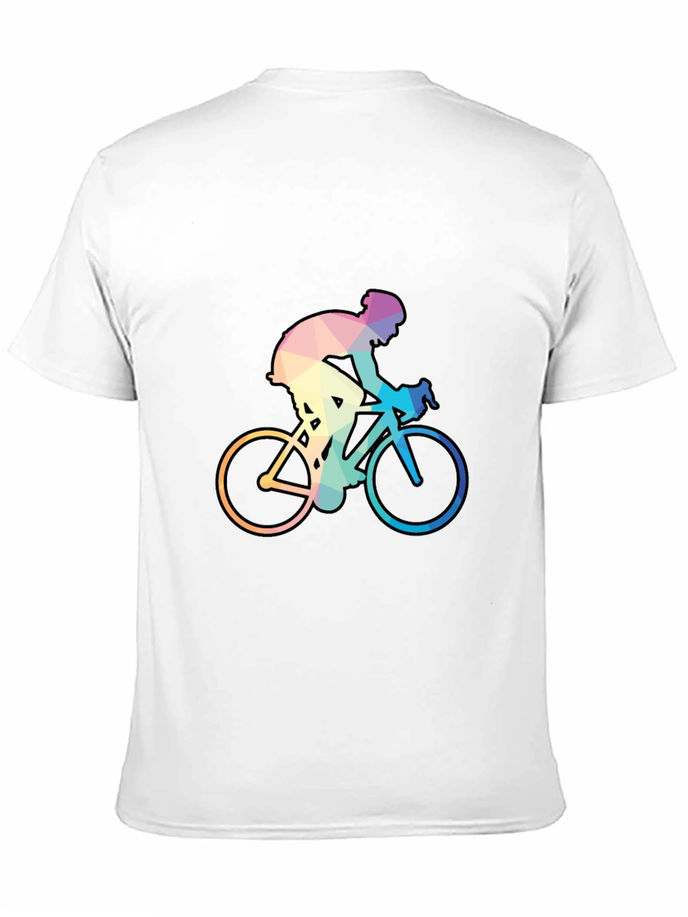 Geometric Cyclist Graphic Tee - Black