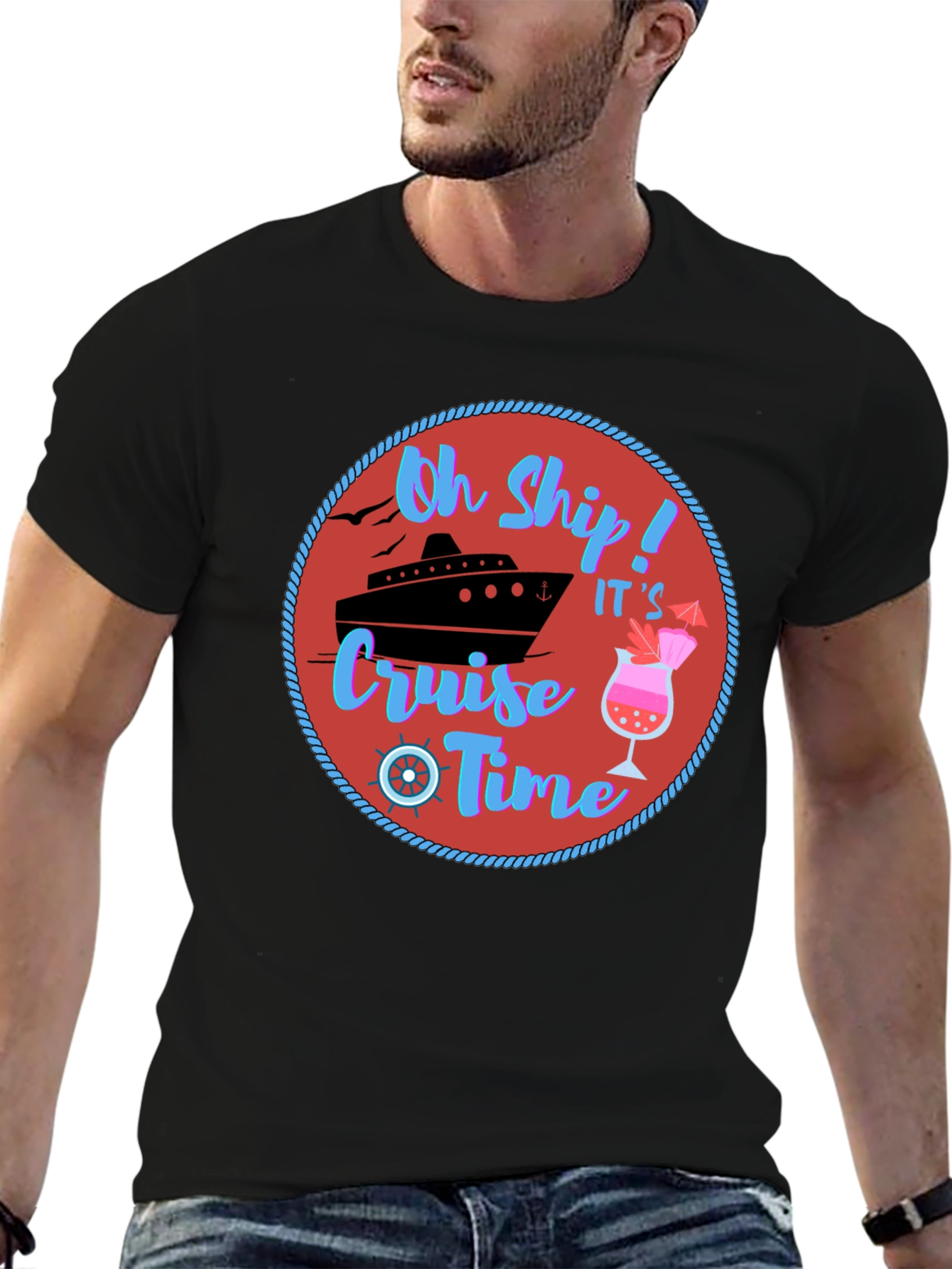 Oh Ship Cruise Time T-Shirt - Nautical Vacation Tee
