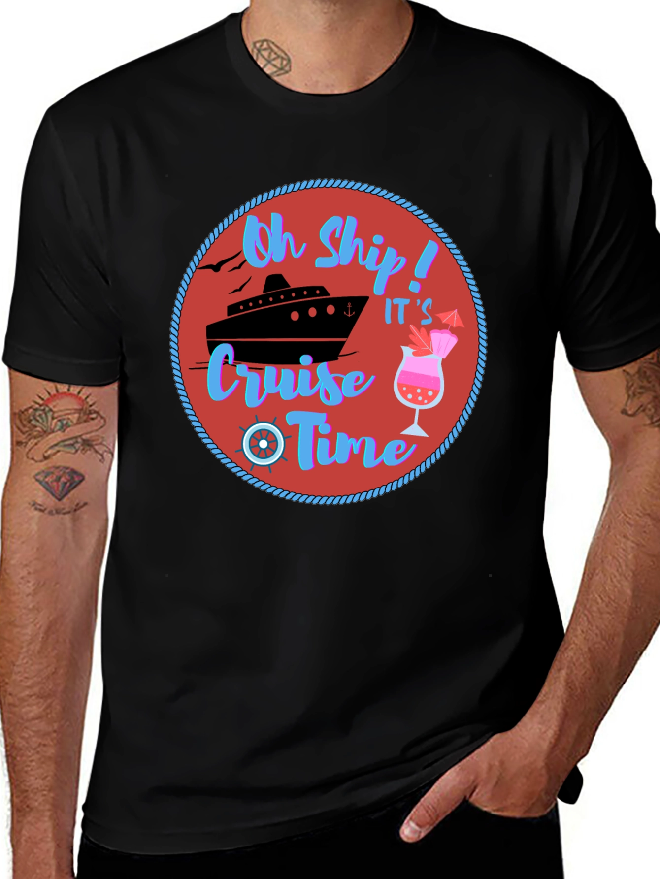 Oh Ship Cruise Time T-Shirt - Nautical Vacation Tee