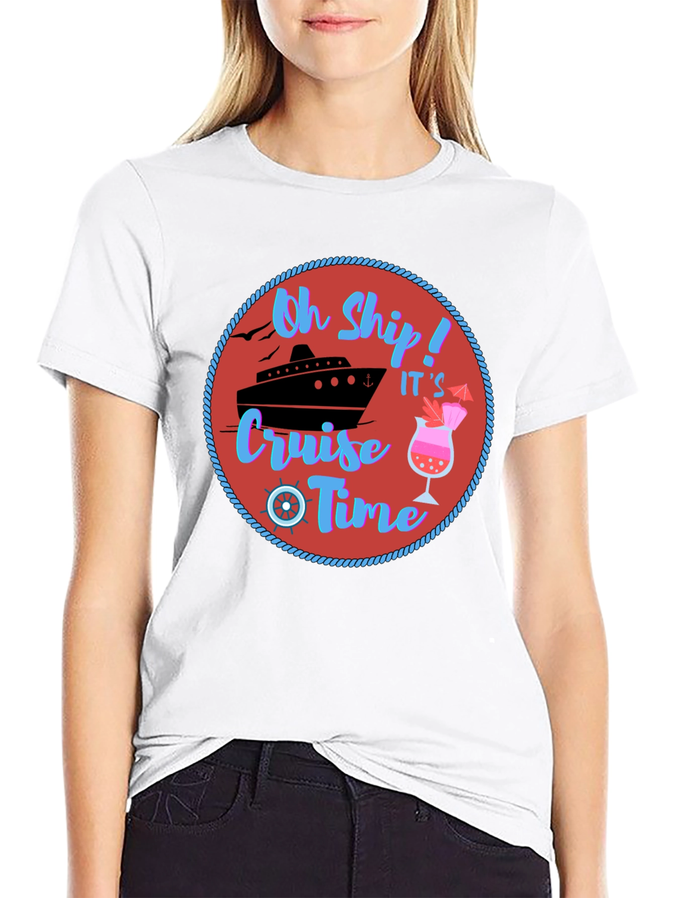 Oh Ship Cruise Time T-Shirt - Nautical Vacation Tee