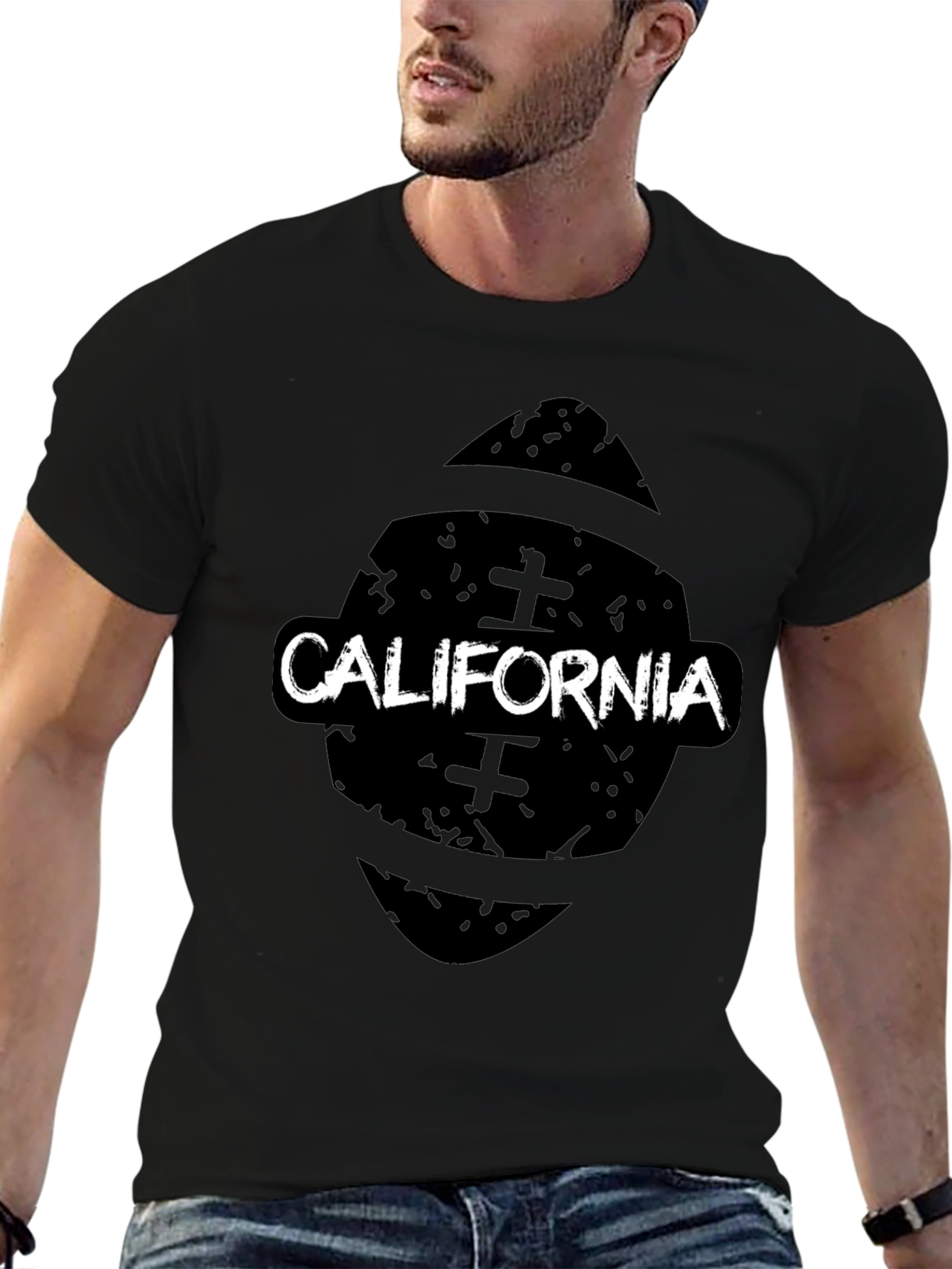 California Football Black Graphic T-Shirt