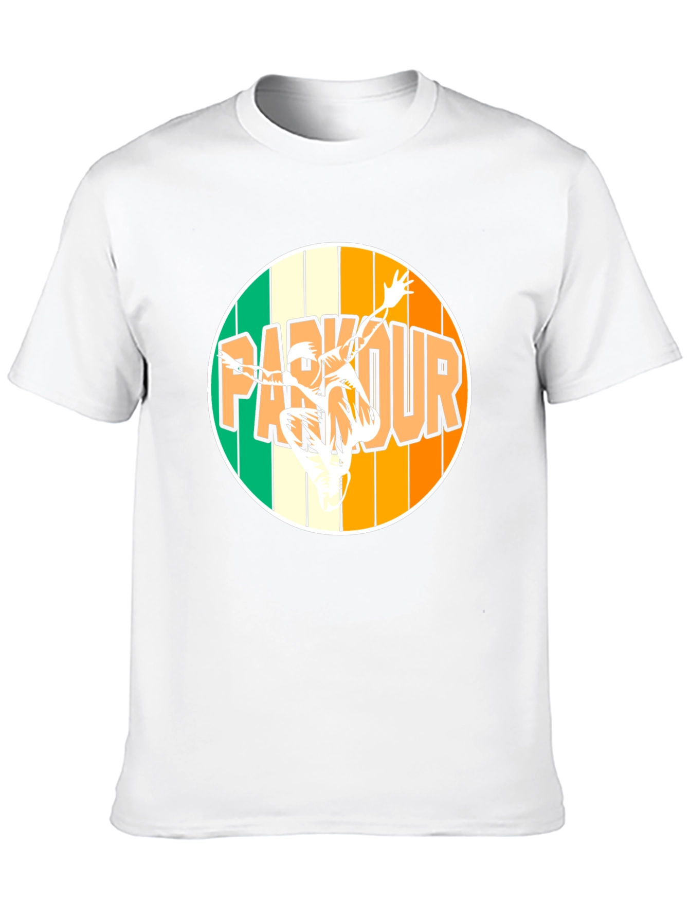 Parkour Circle Graphic T-Shirt - Black Cotton Tee