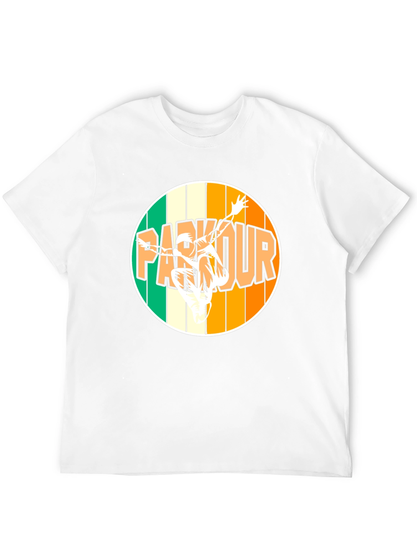 Parkour Circle Graphic T-Shirt - Black Cotton Tee