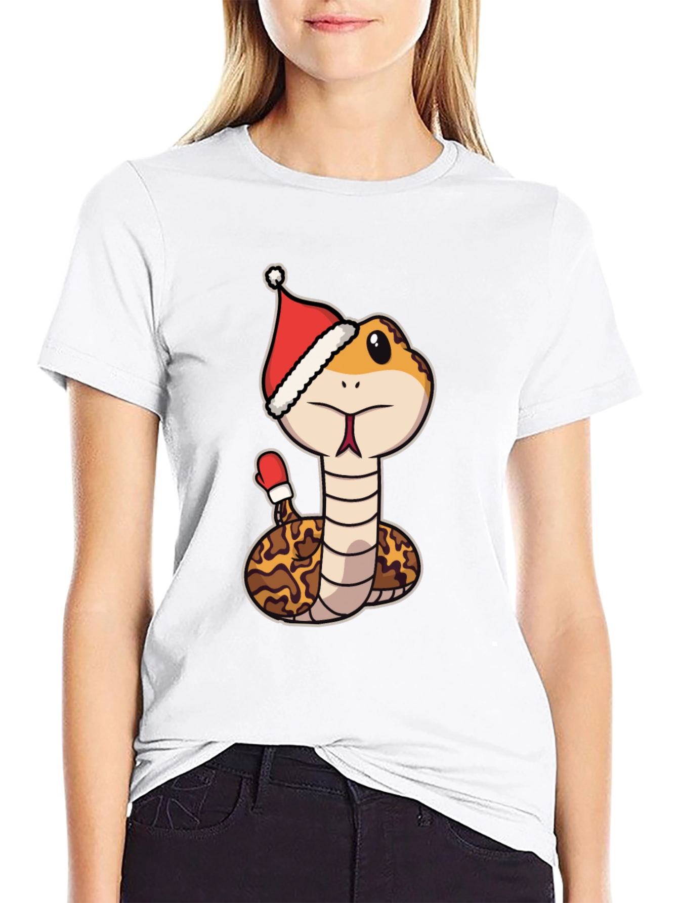 Festive Snake T-Shirt - Holiday Reptile Tee