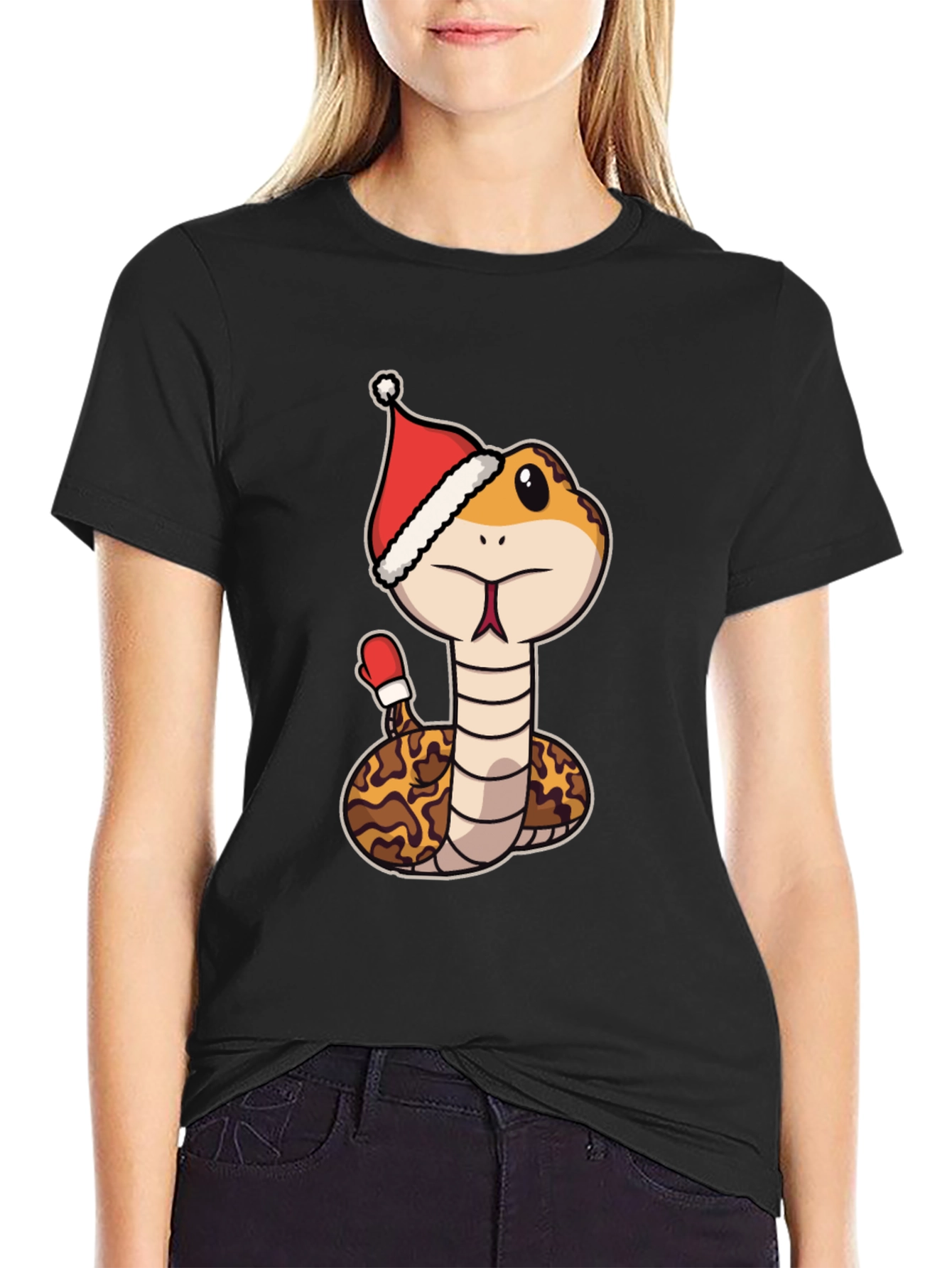 Festive Snake T-Shirt - Holiday Reptile Tee