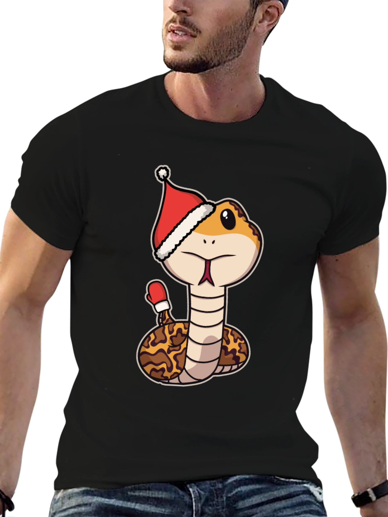 Festive Snake T-Shirt - Holiday Reptile Tee