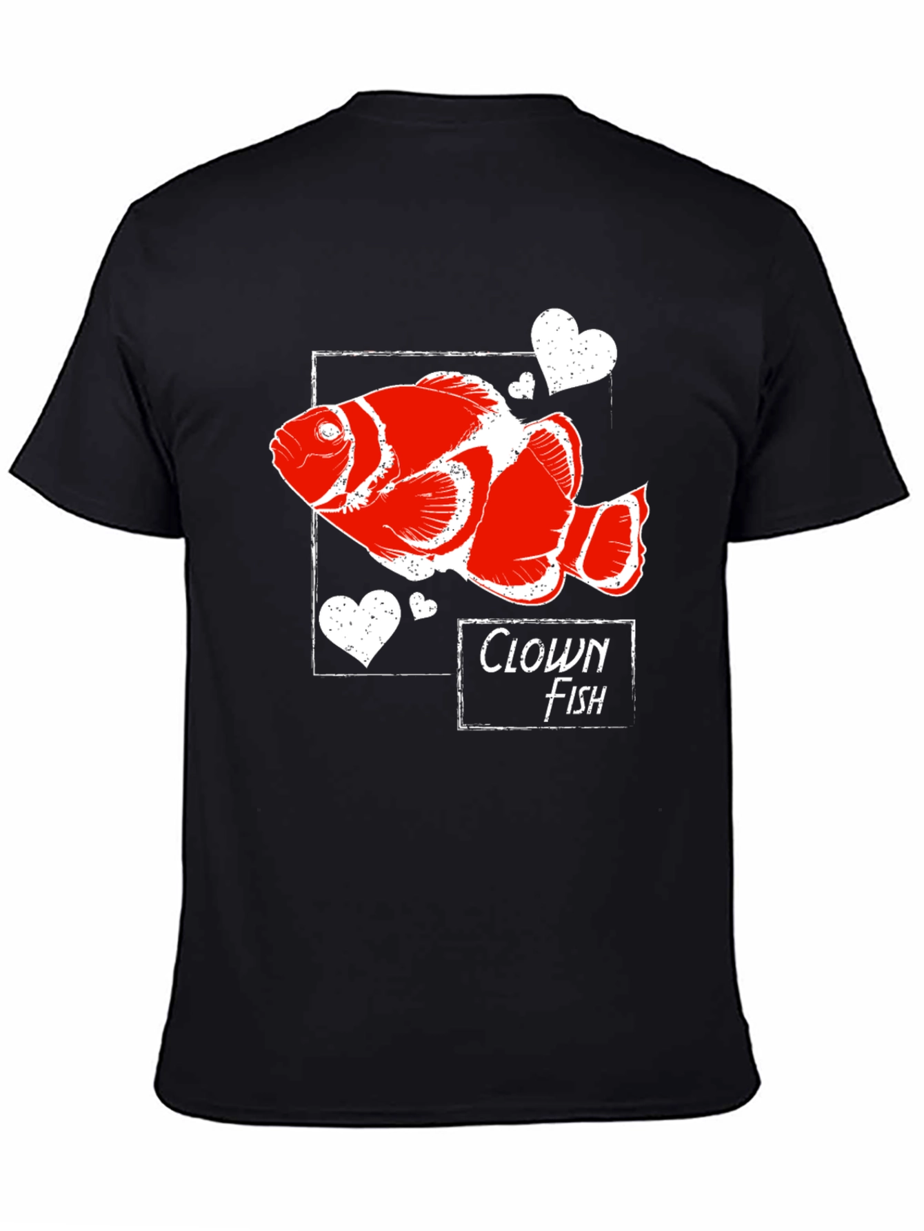 Clown Fish Graphic Tee -  Heart Fish Shirt