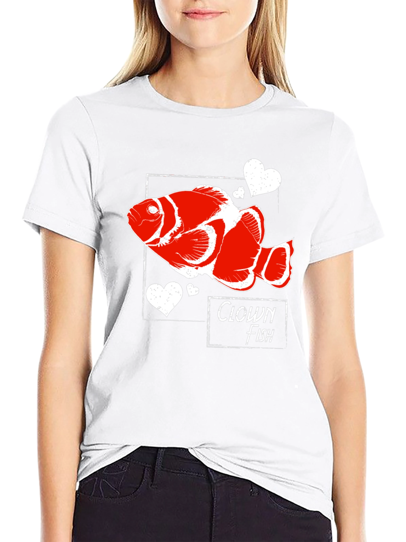 Clown Fish Graphic Tee -  Heart Fish Shirt