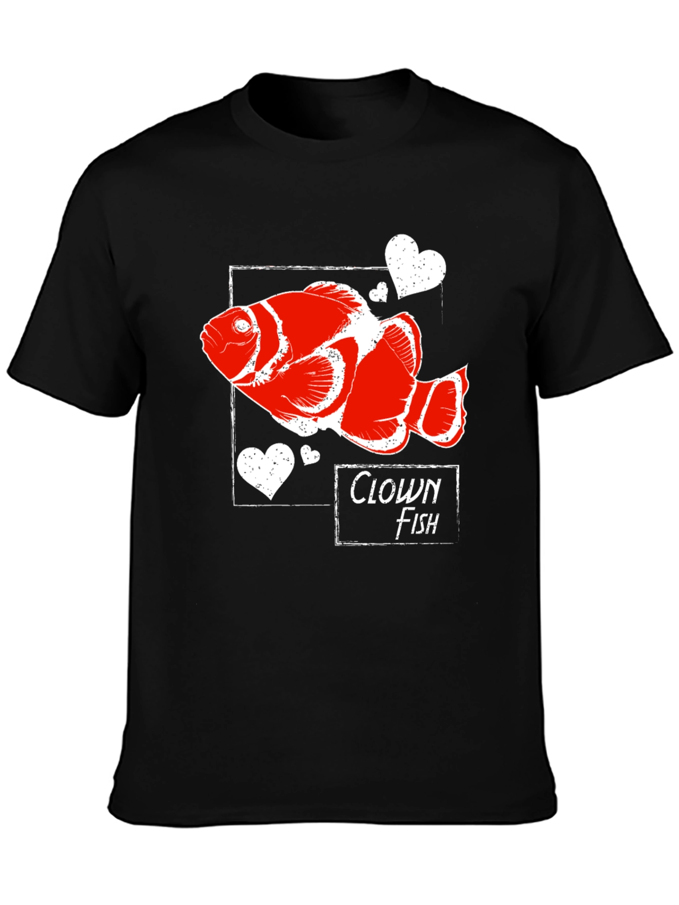 Clown Fish Graphic Tee -  Heart Fish Shirt