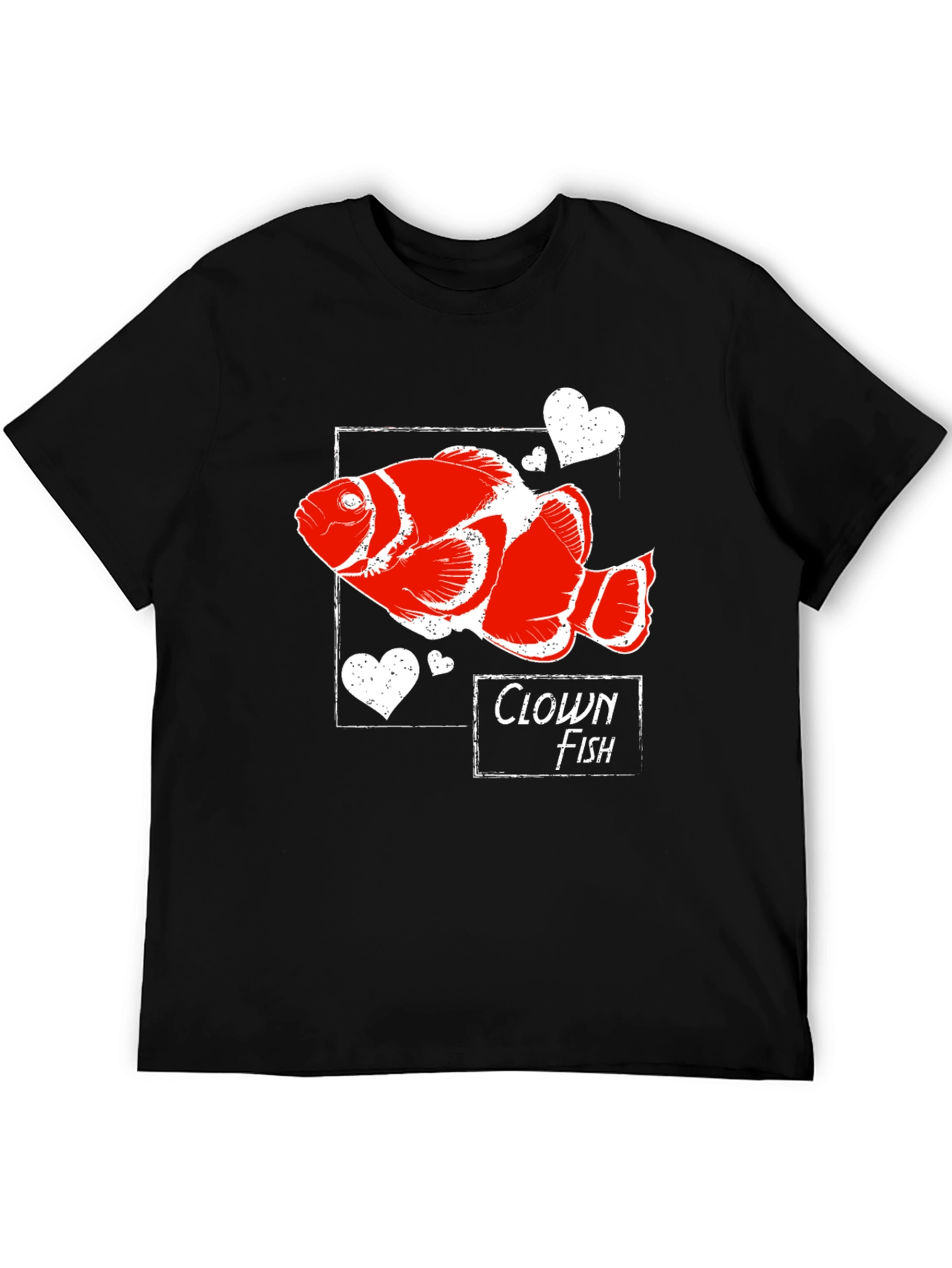 Clown Fish Graphic Tee -  Heart Fish Shirt