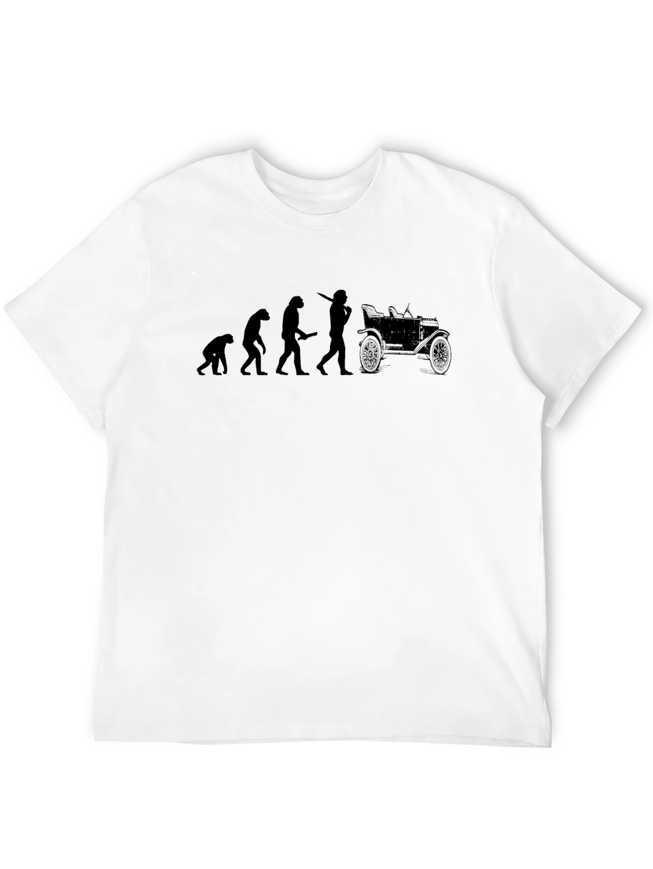 Evolution of Man Car Black T-Shirt