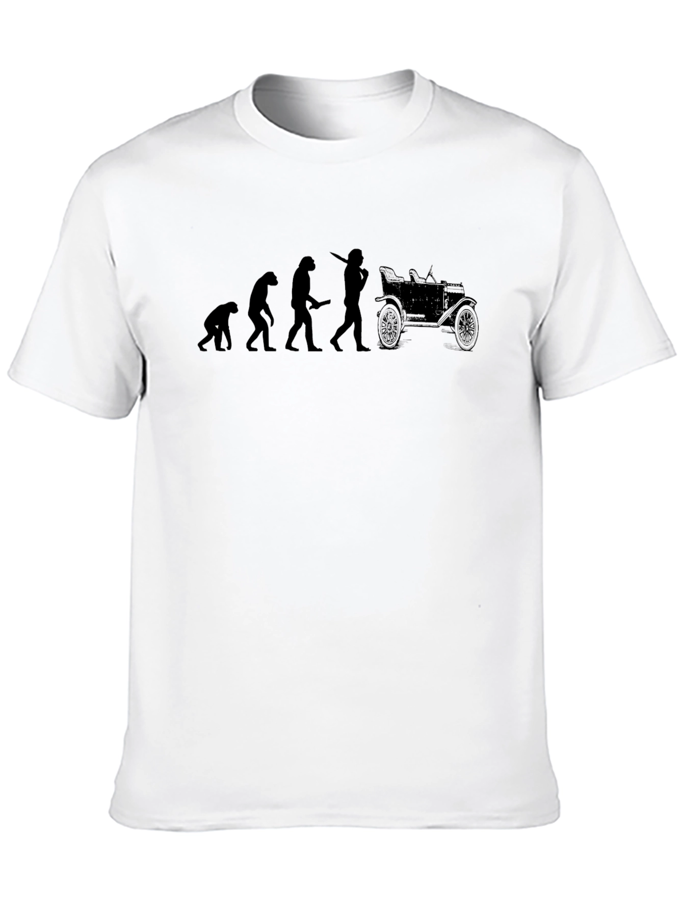 Evolution of Man Car Black T-Shirt