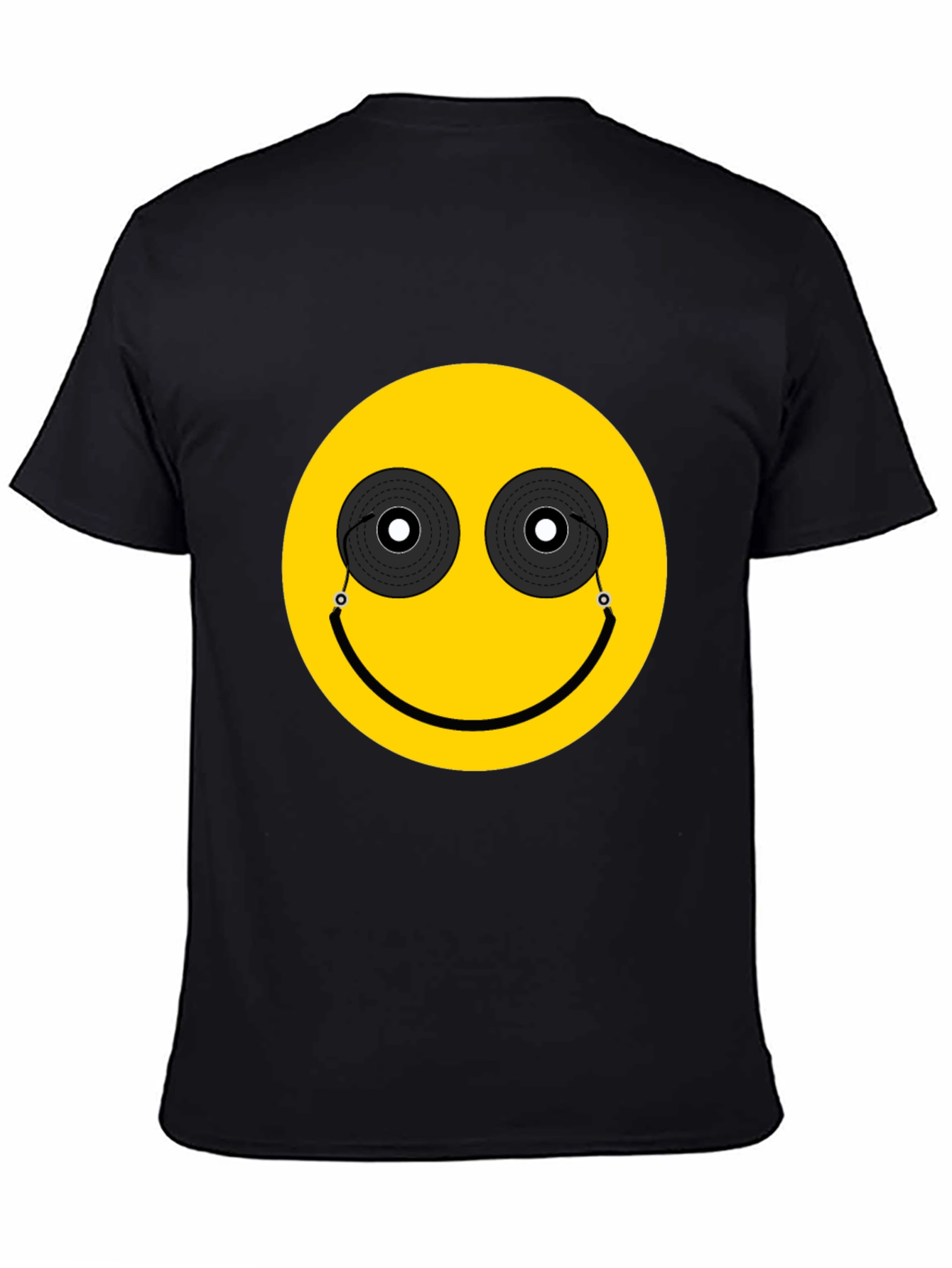 DJ Smiley Face Graphic Tee - Black