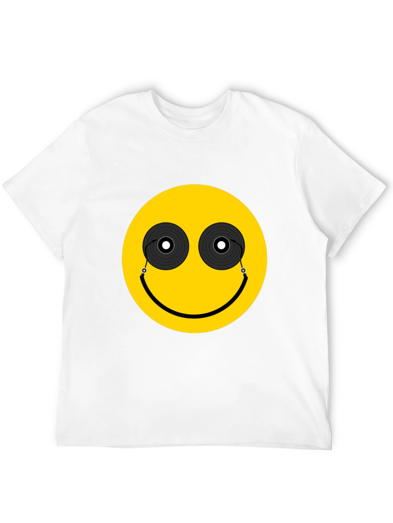 DJ Smiley Face Graphic Tee - Black