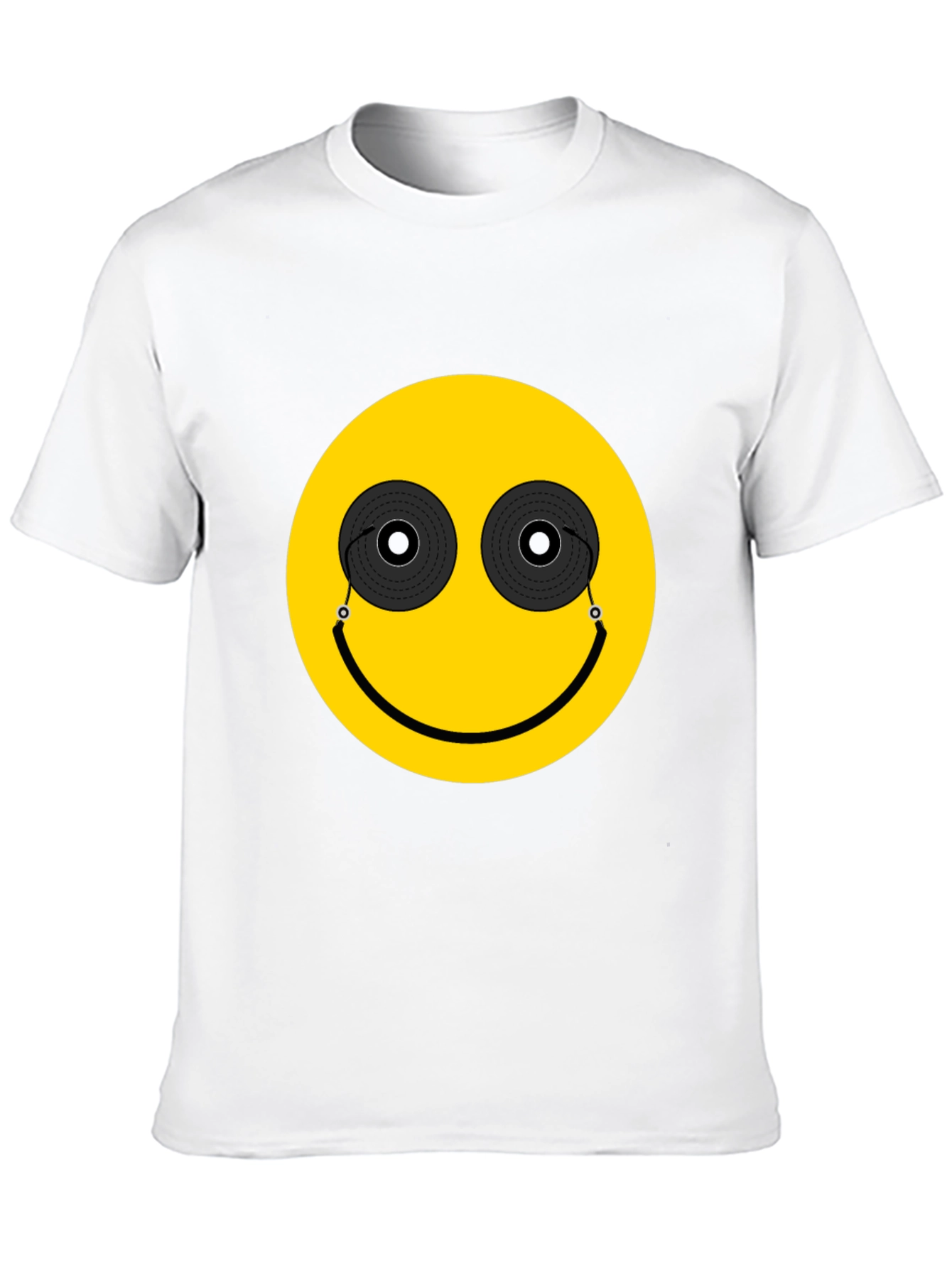 DJ Smiley Face Graphic Tee - Black