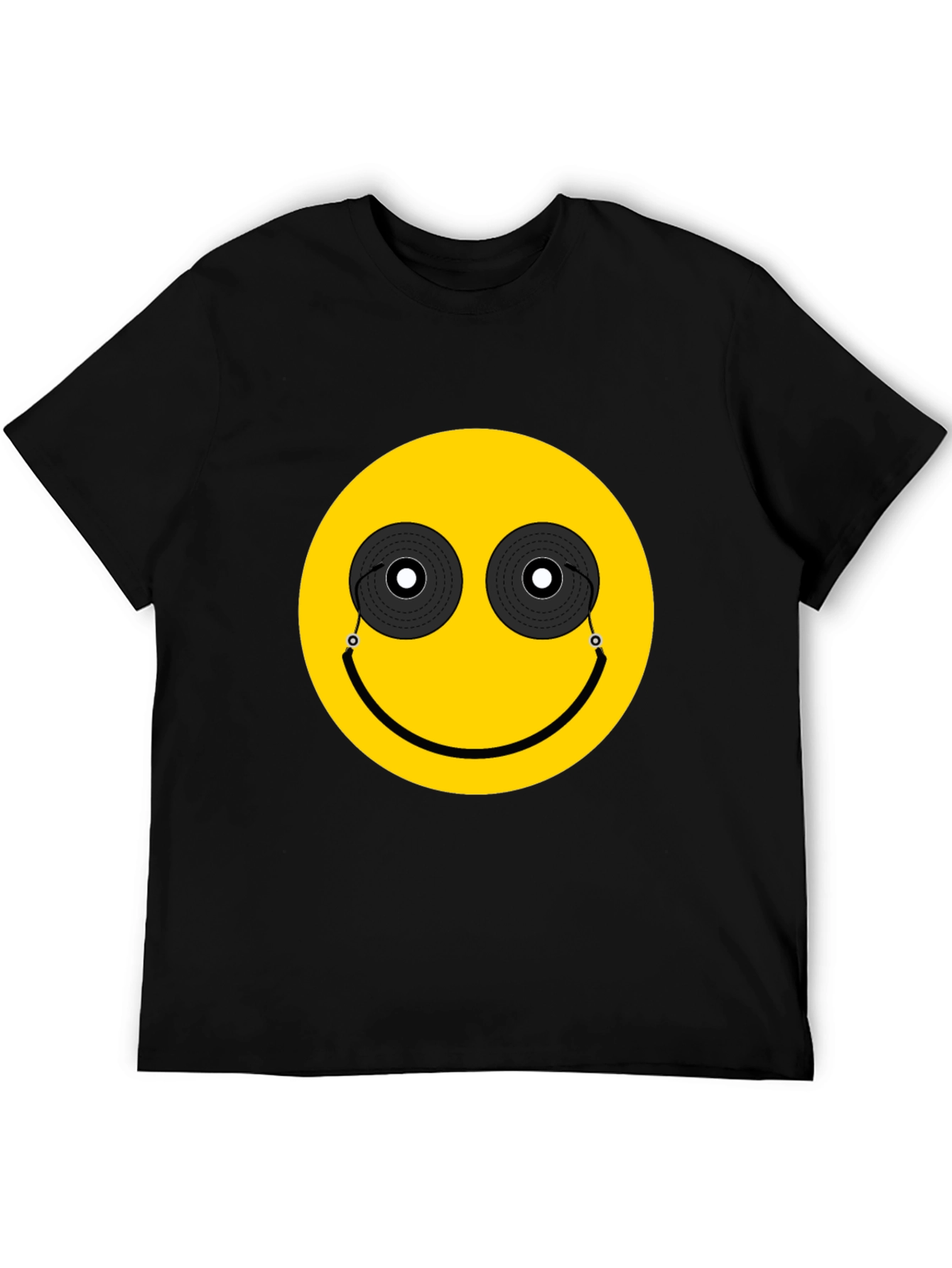 DJ Smiley Face Graphic Tee - Black
