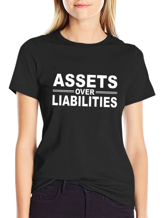 Assets Over Liabilities Black Graphic Tee