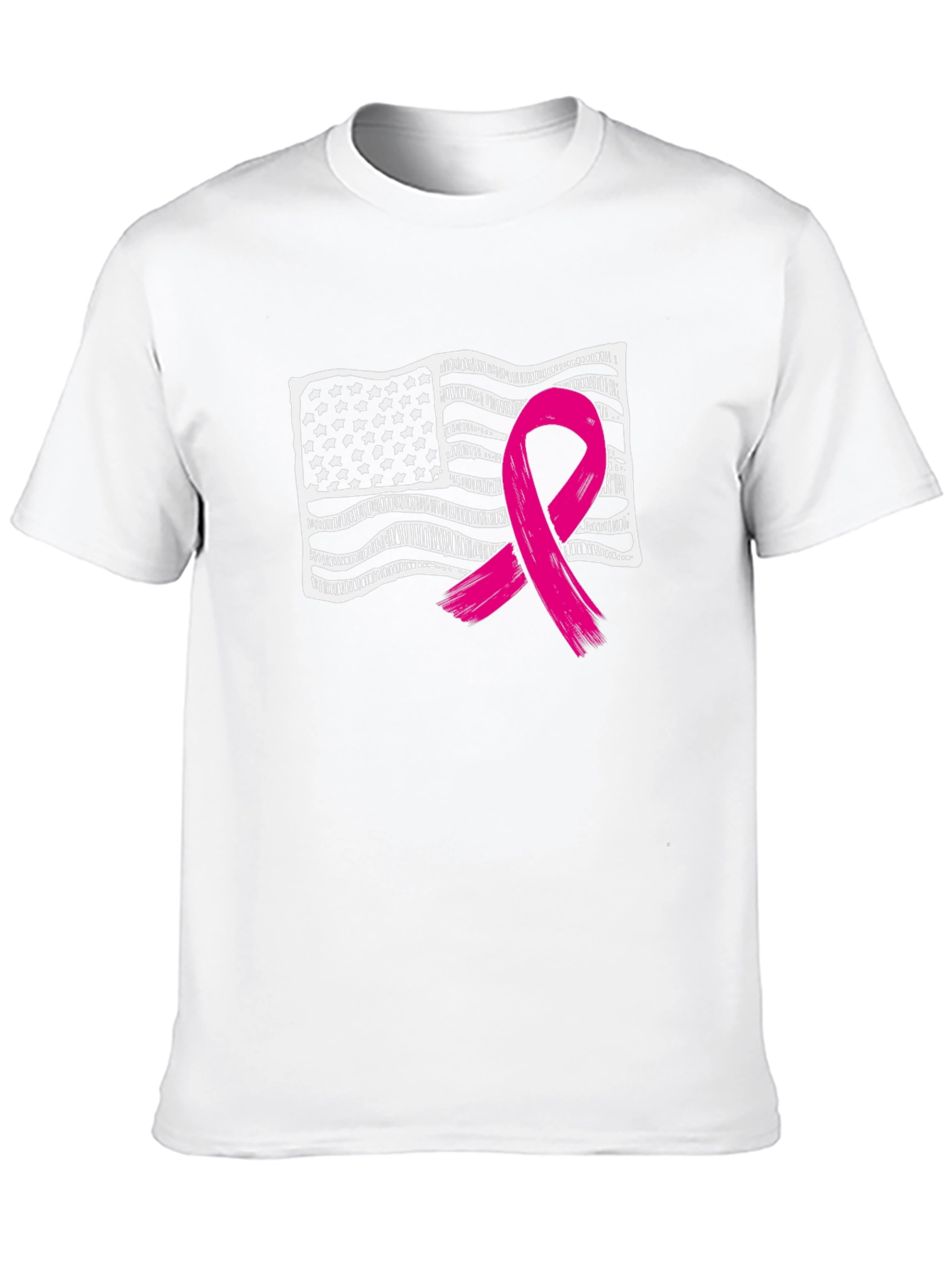 Breast Cancer Awareness American Flag T-Shirt