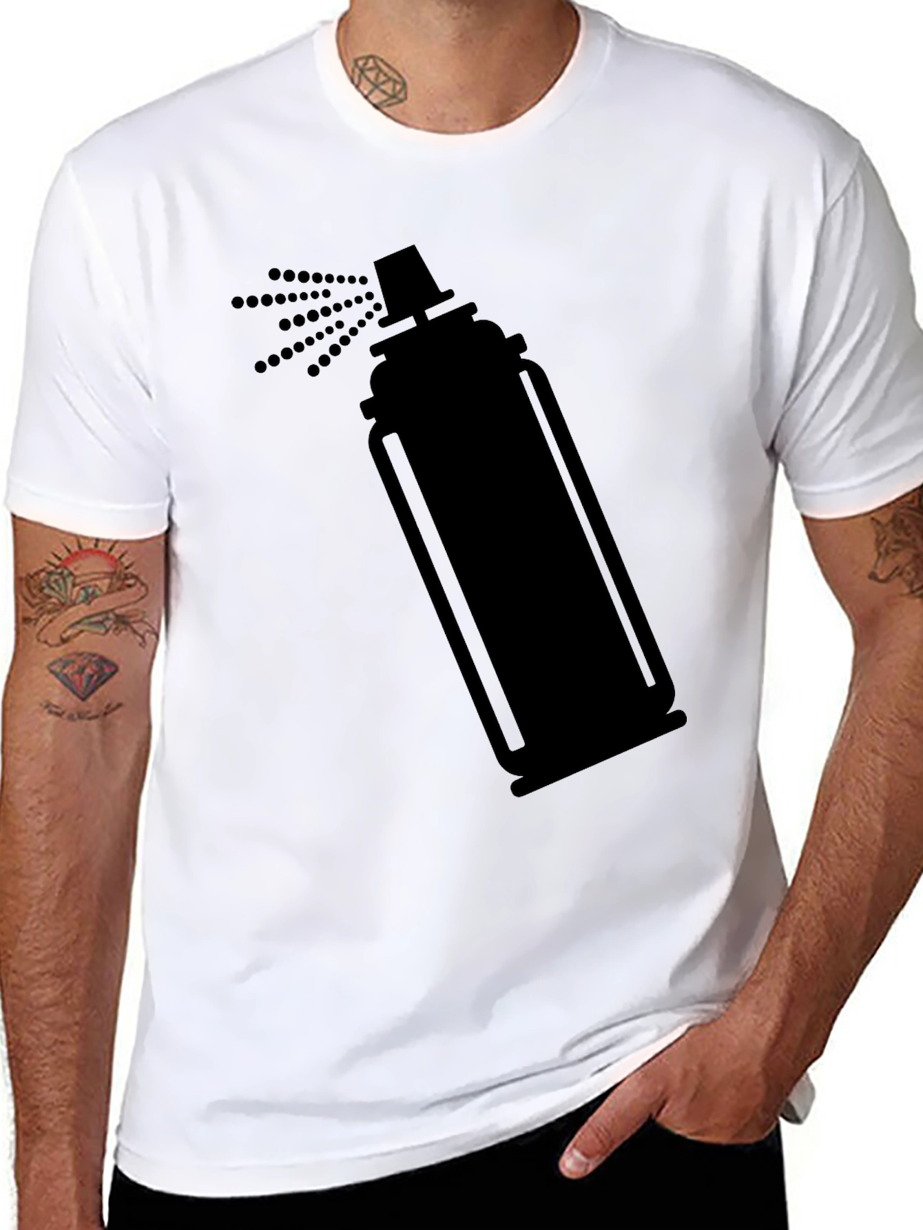 Spray Paint Can Graphic Tee - Cool Design