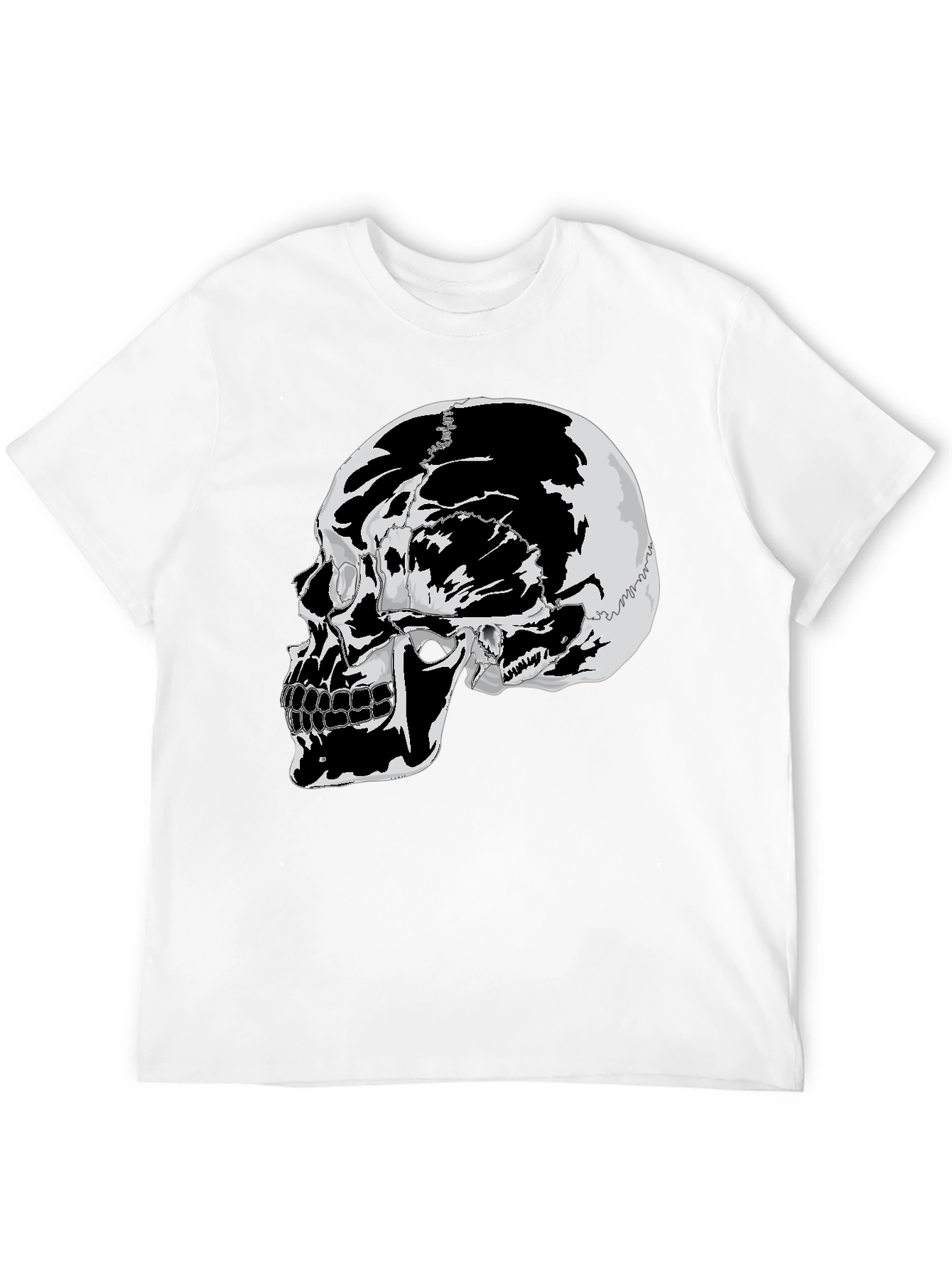 Skull Graphic Tee - Black Cotton T-Shirt