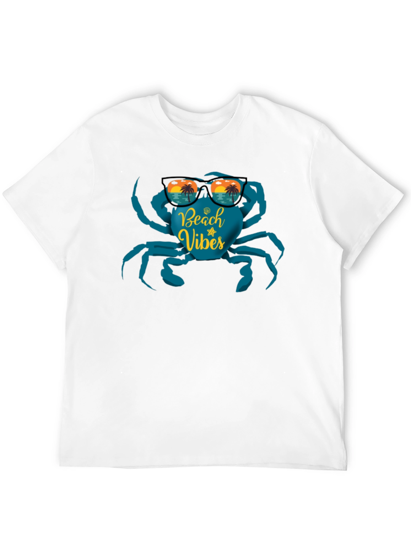 Beach Vibes Crab Graphic T-Shirt - Black