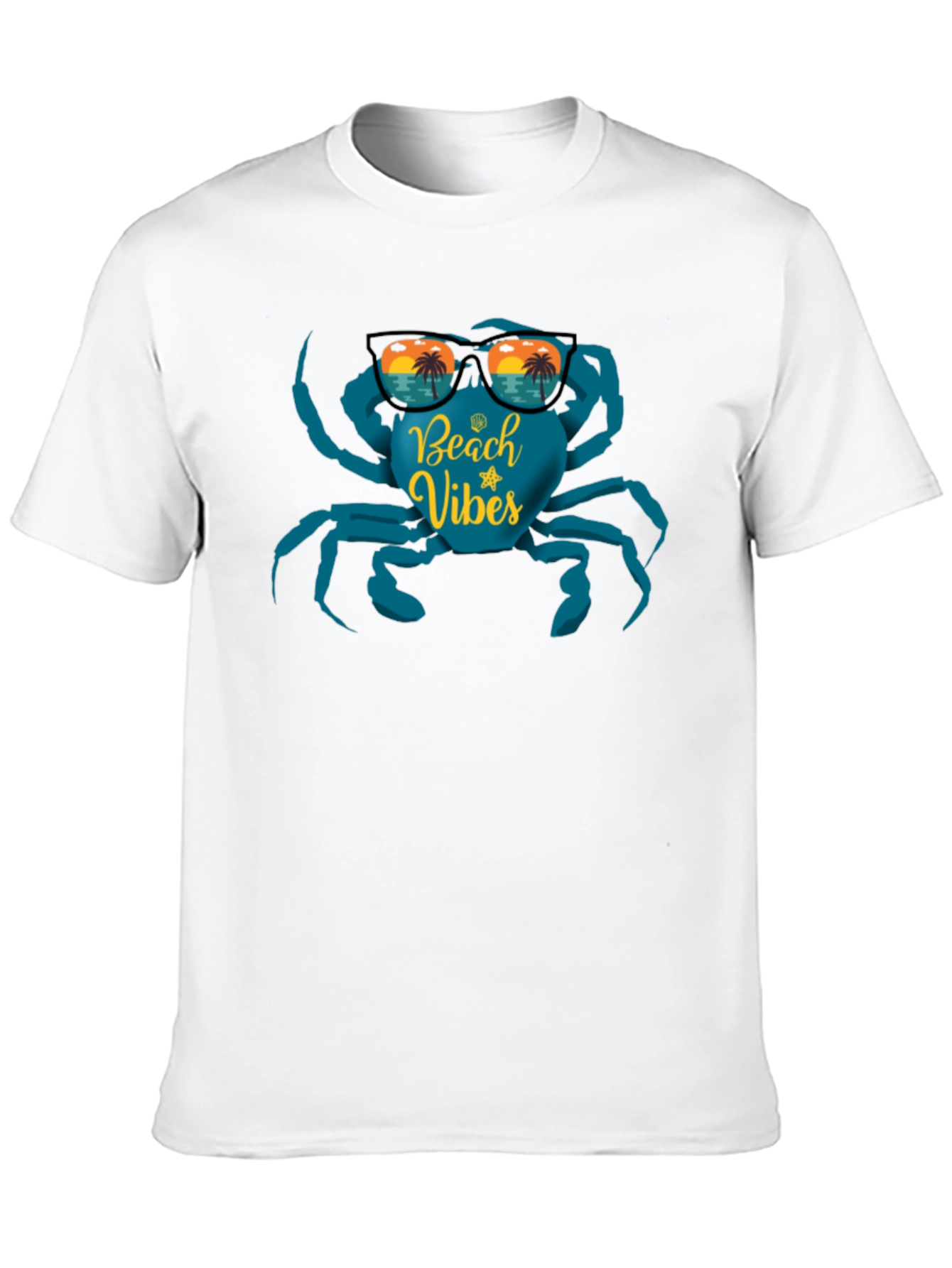 Beach Vibes Crab Graphic T-Shirt - Black