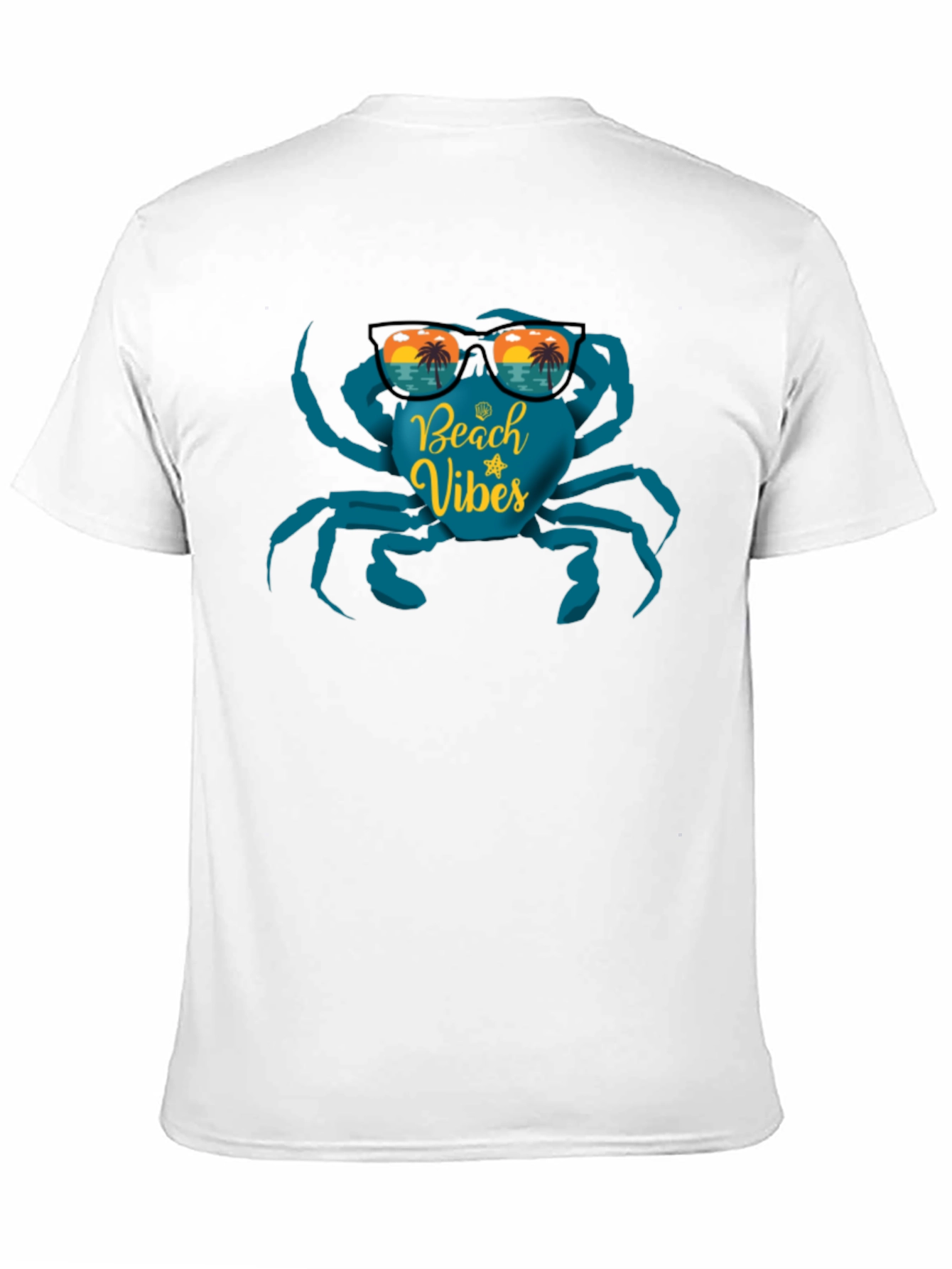 Beach Vibes Crab Graphic T-Shirt - Black