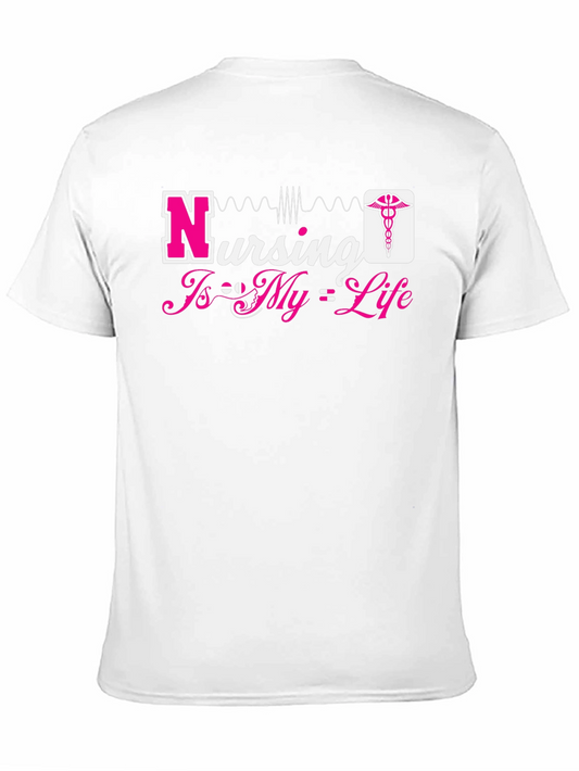 Nursing Is My Life Graphic Tee - Black