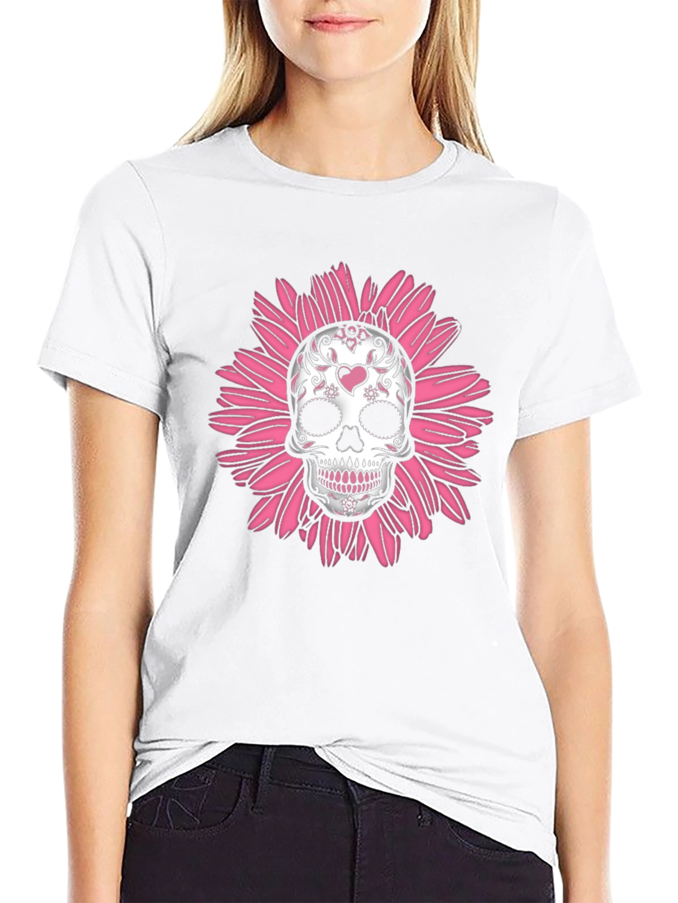 Sugar Skull Floral Graphic Tee