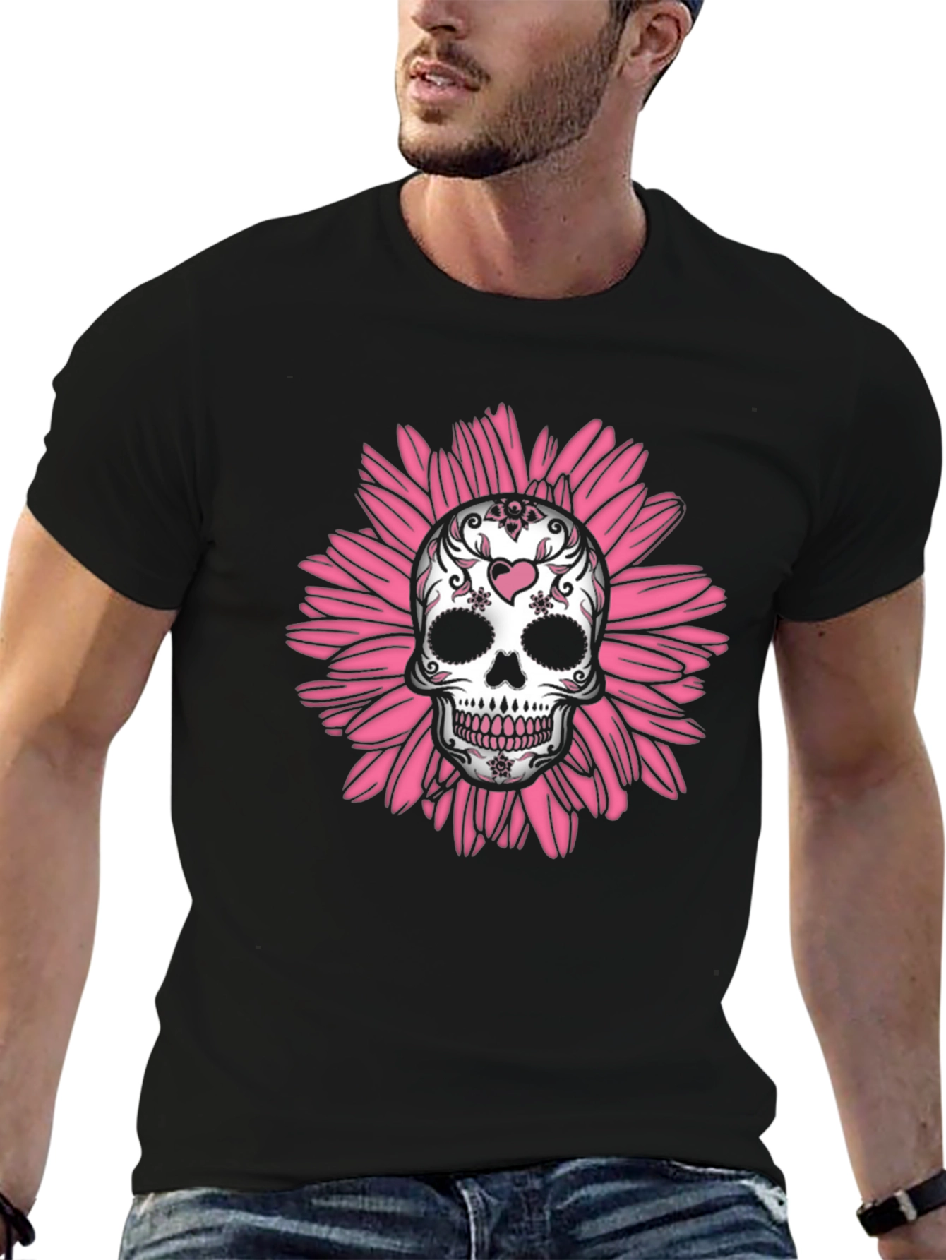 Sugar Skull Floral Graphic Tee