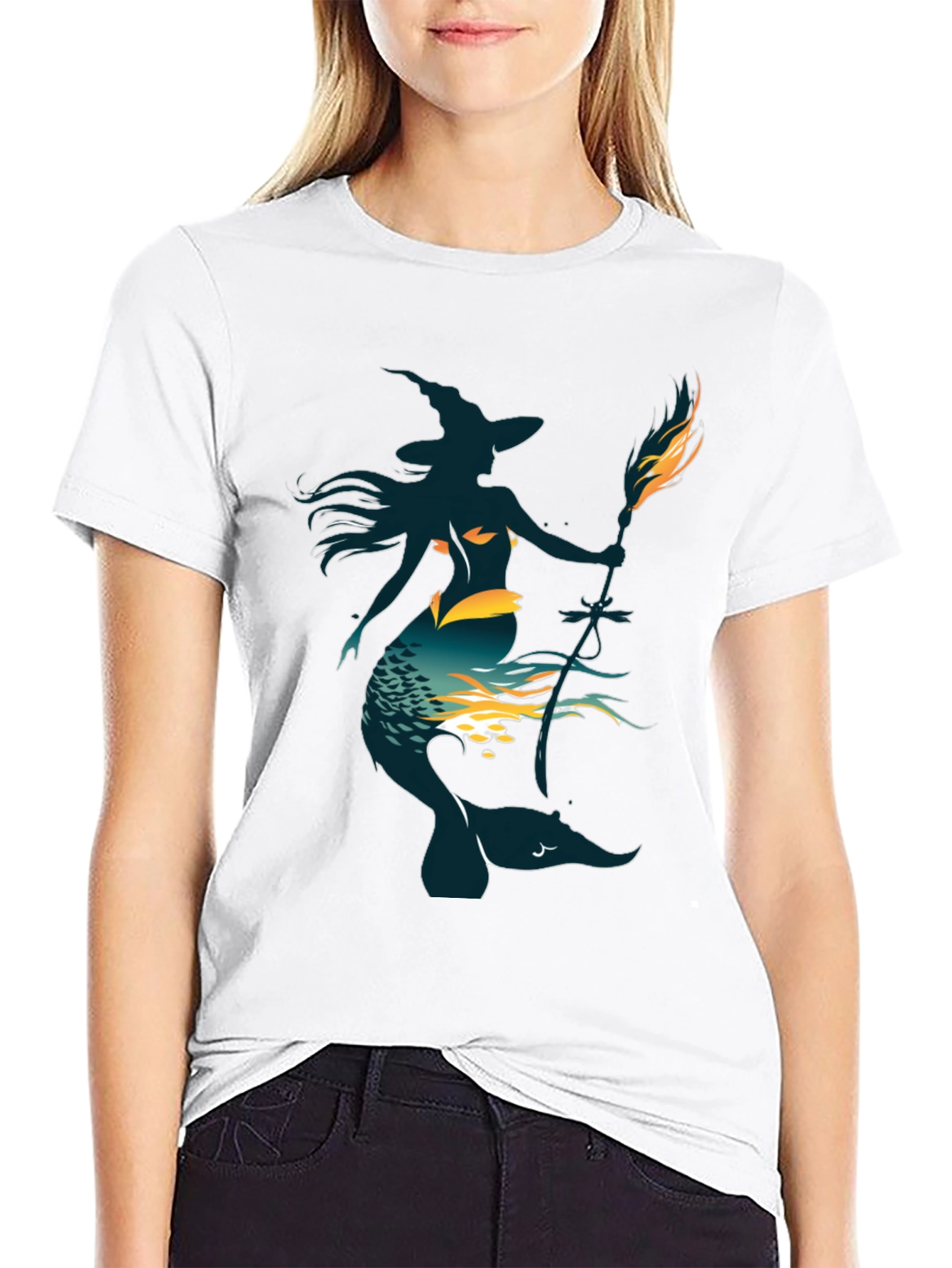 Witch Mermaid Graphic T-Shirt