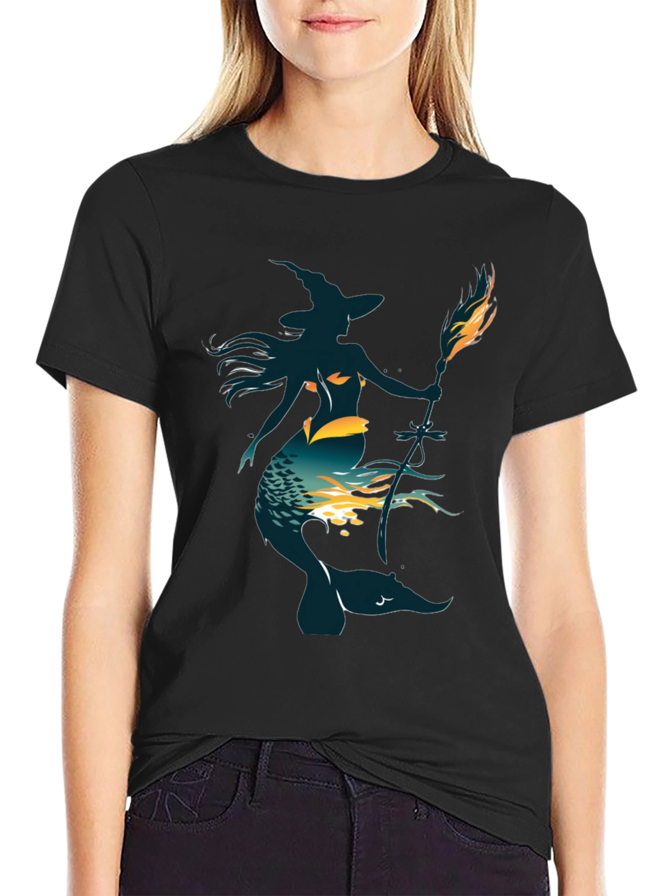 Witch Mermaid Graphic T-Shirt