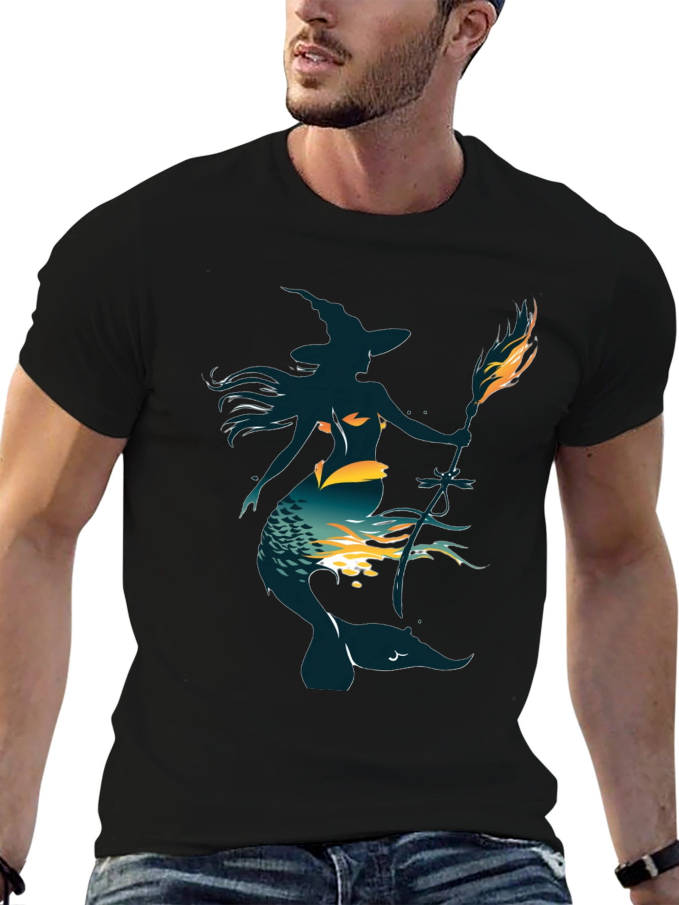 Witch Mermaid Graphic T-Shirt