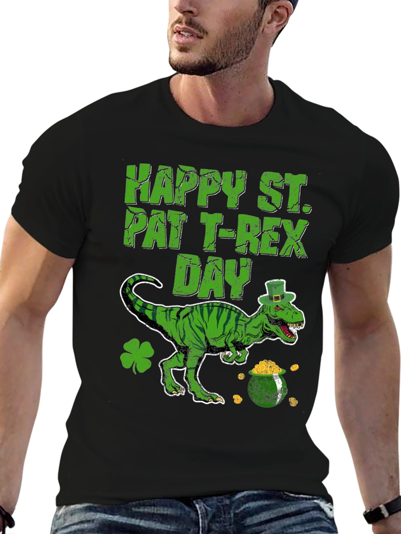 St. Patricks Day T-Rex Dinosaur Tee