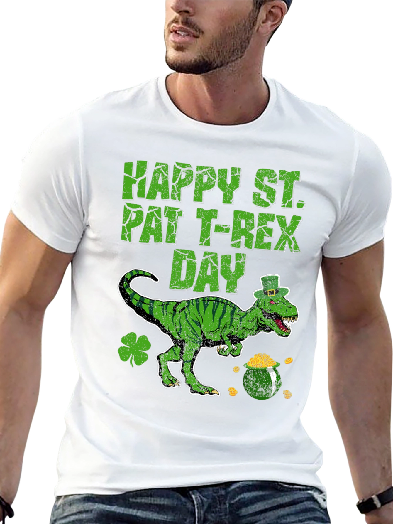 St. Patricks Day T-Rex Dinosaur Tee