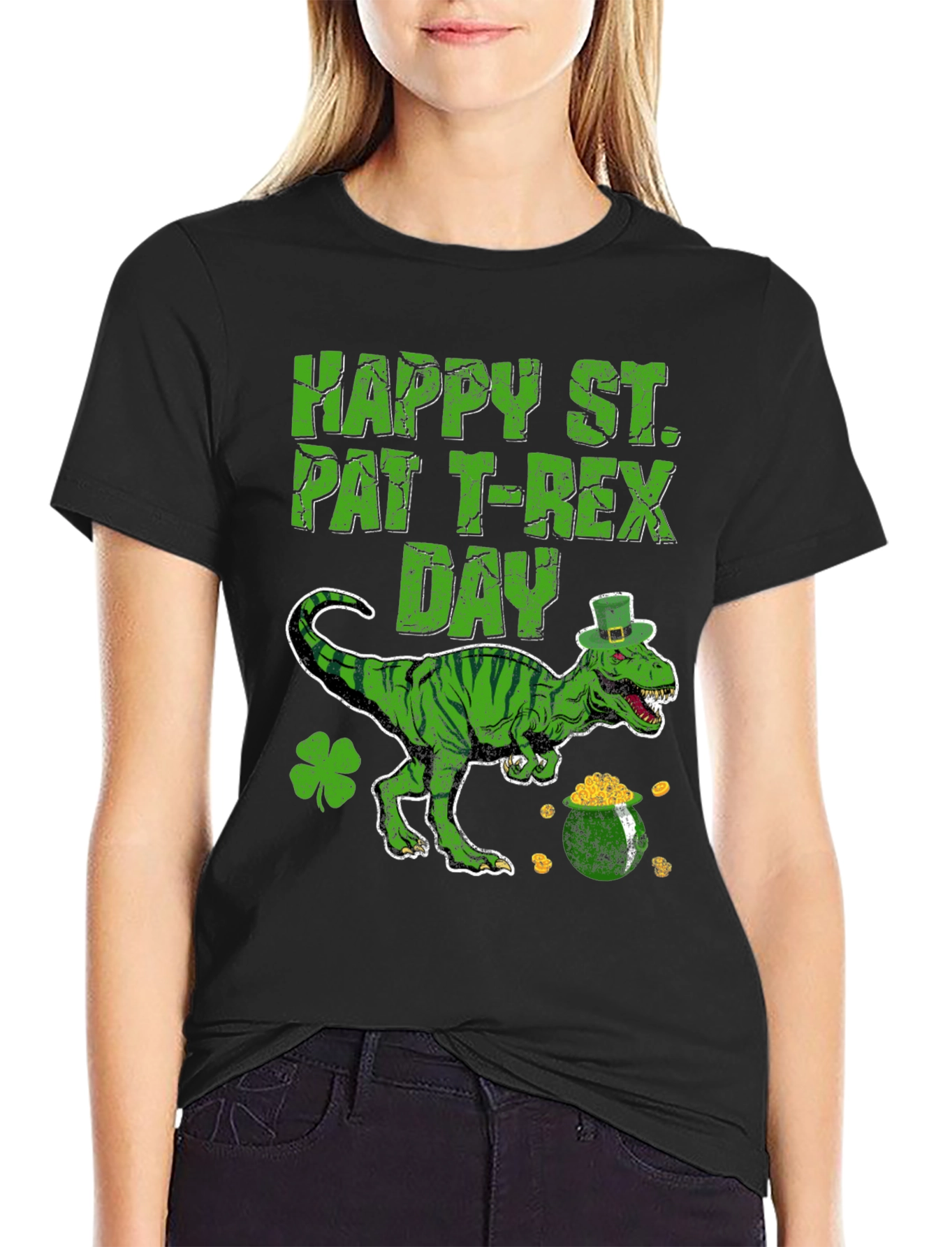 St. Patricks Day T-Rex Dinosaur Tee