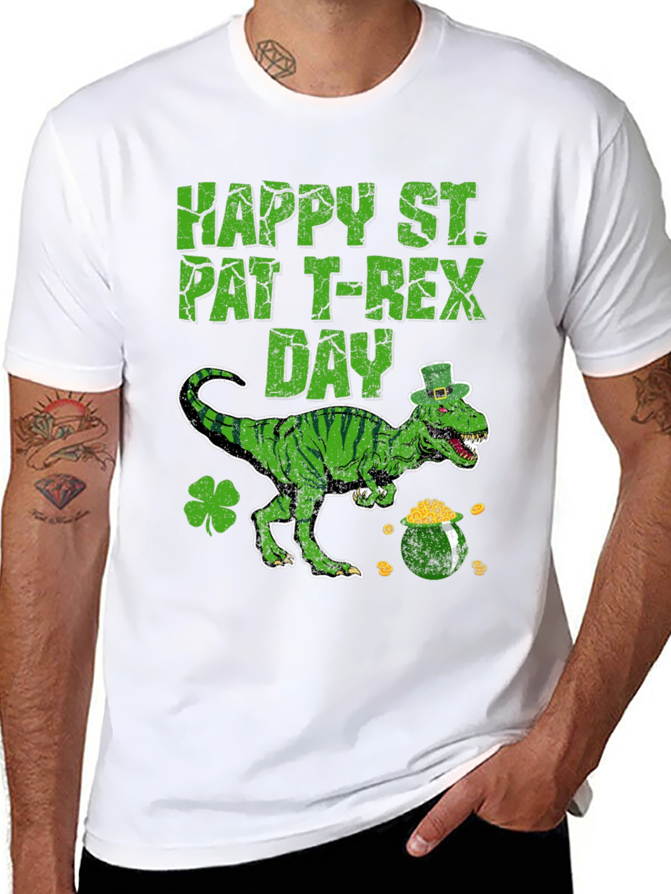 St. Patricks Day T-Rex Dinosaur Tee