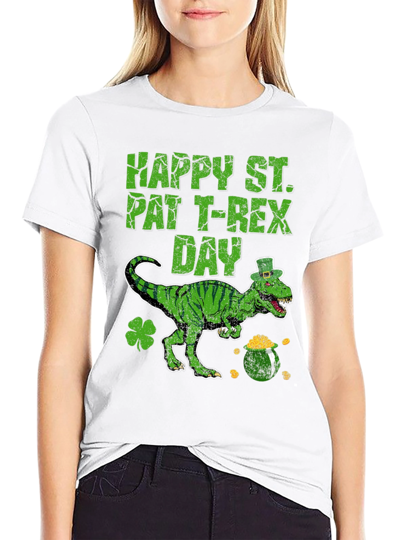St. Patricks Day T-Rex Dinosaur Tee