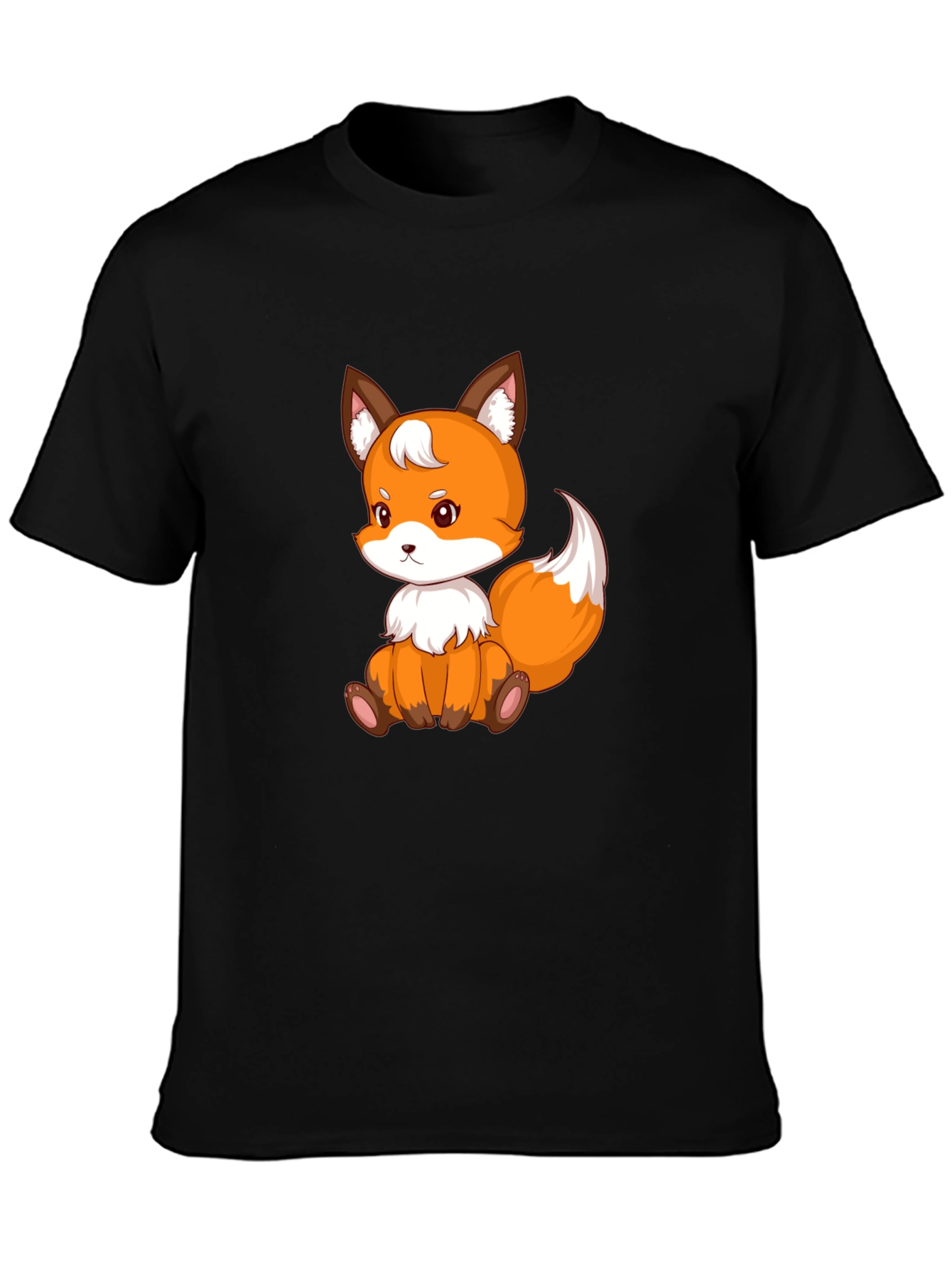 Cute Fox Graphic Tee - Black Unisex Shirt