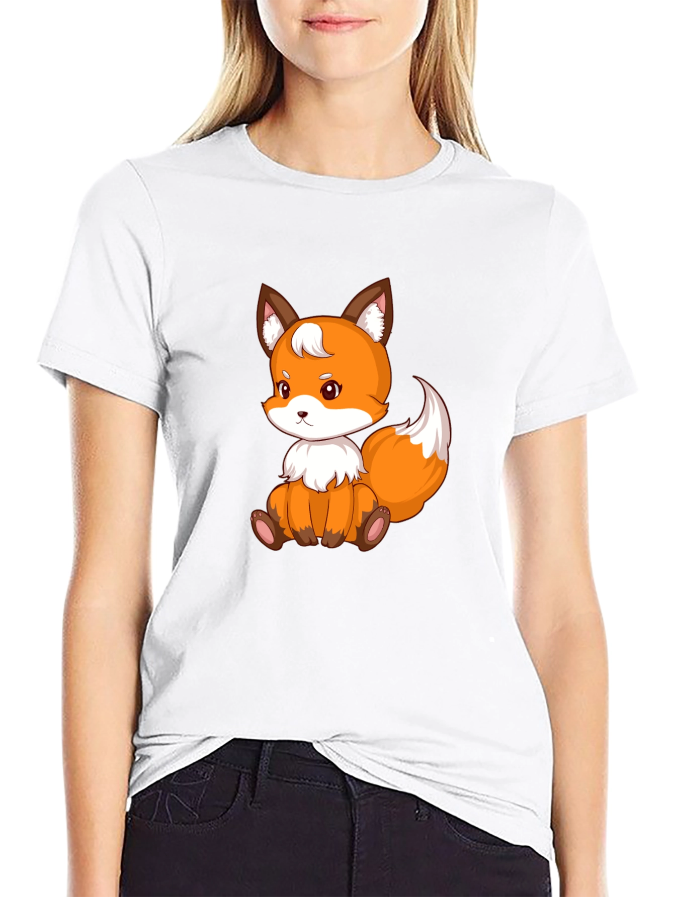 Cute Fox Graphic Tee - Black Unisex Shirt