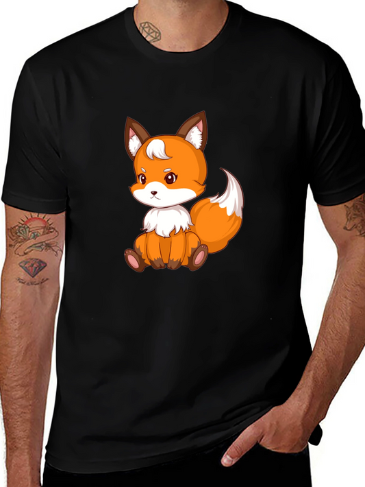 Cute Fox Graphic Tee - Black Unisex Shirt