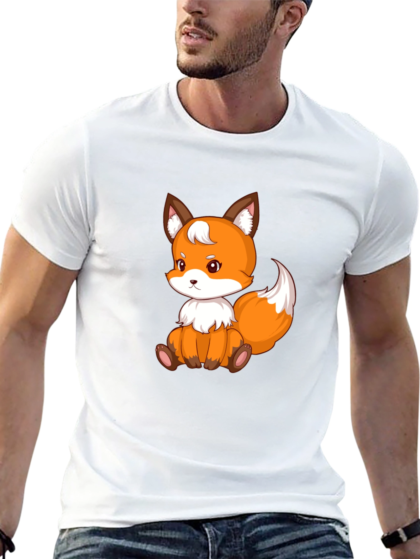 Cute Fox Graphic Tee - Black Unisex Shirt
